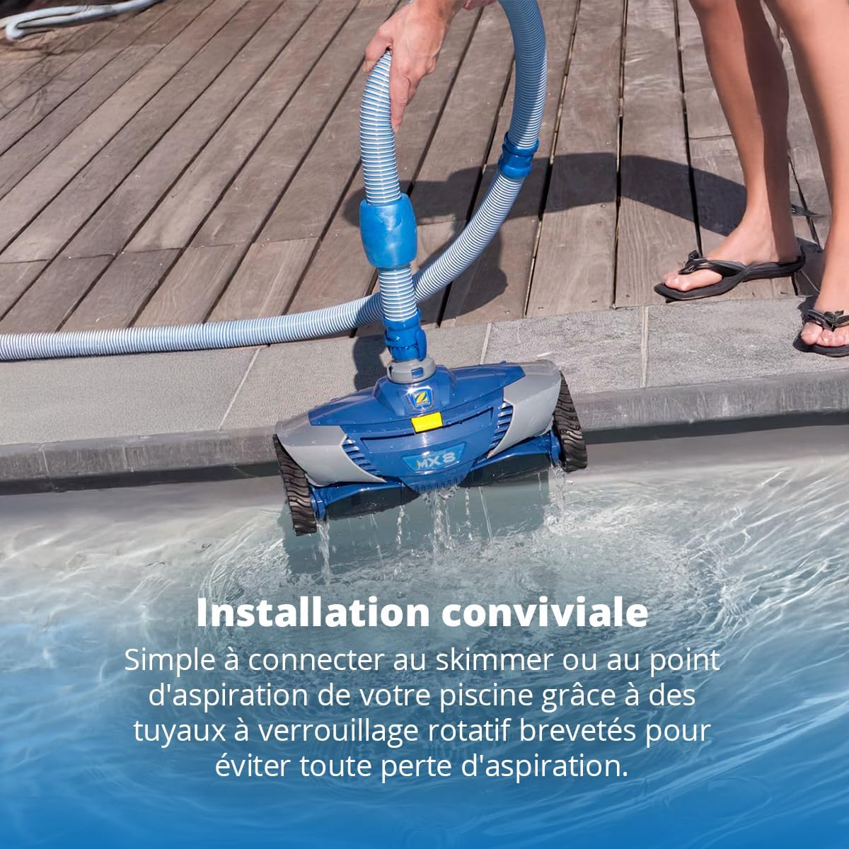 Robot piscine hydraulique MX8 fond parois aspiration mécanique piscines 12 x 6 m