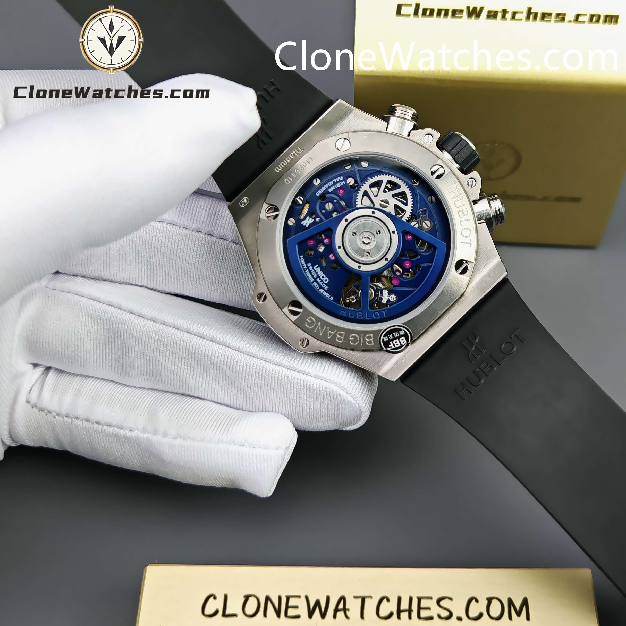 Hublot Super Clone Watches 1:1 Big Bang Unico Titanium Blue Ceramic 42mm 441.NL.5171.RX