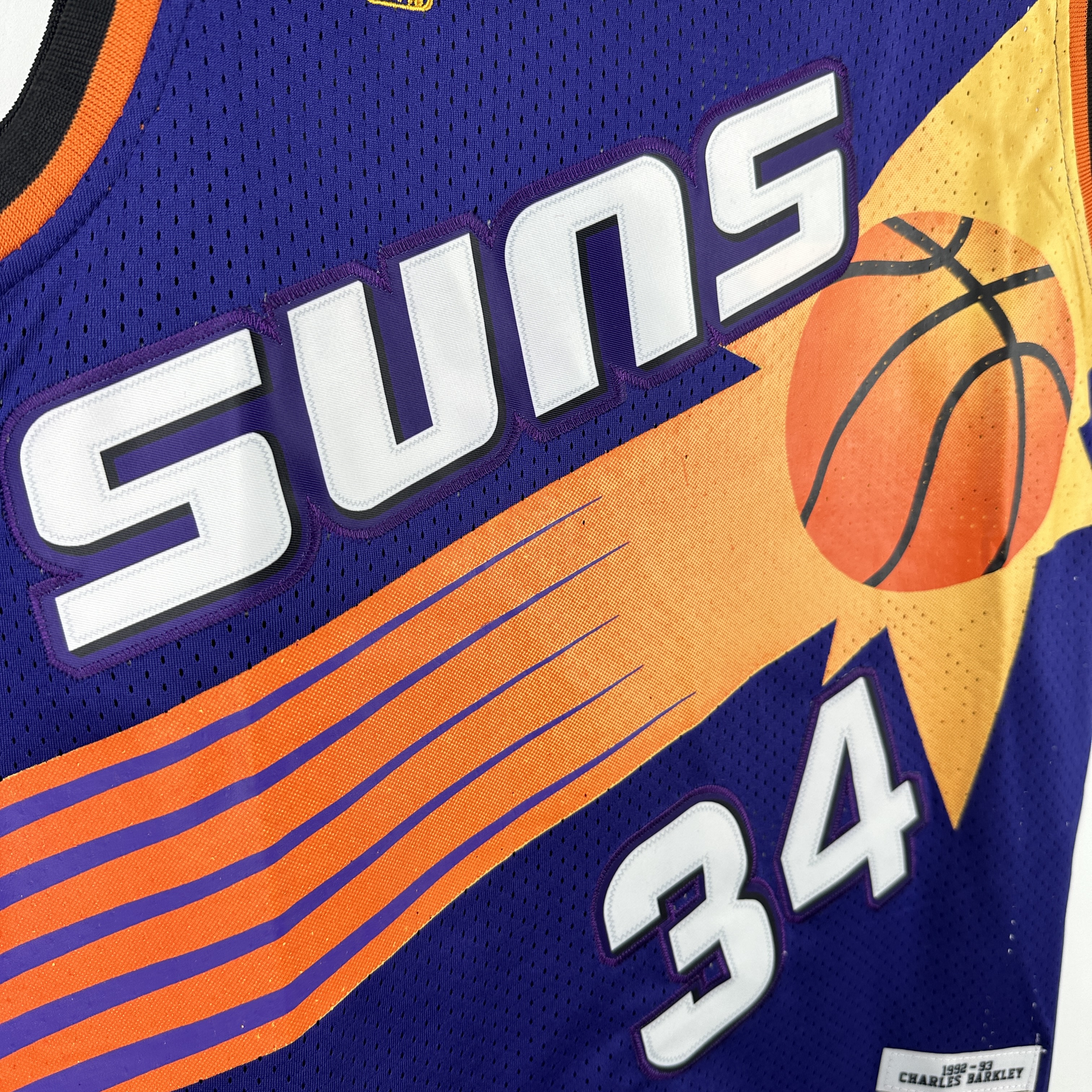 Embroidered MN retro jersey Suns 92/93 season purple No. 34 Barkley