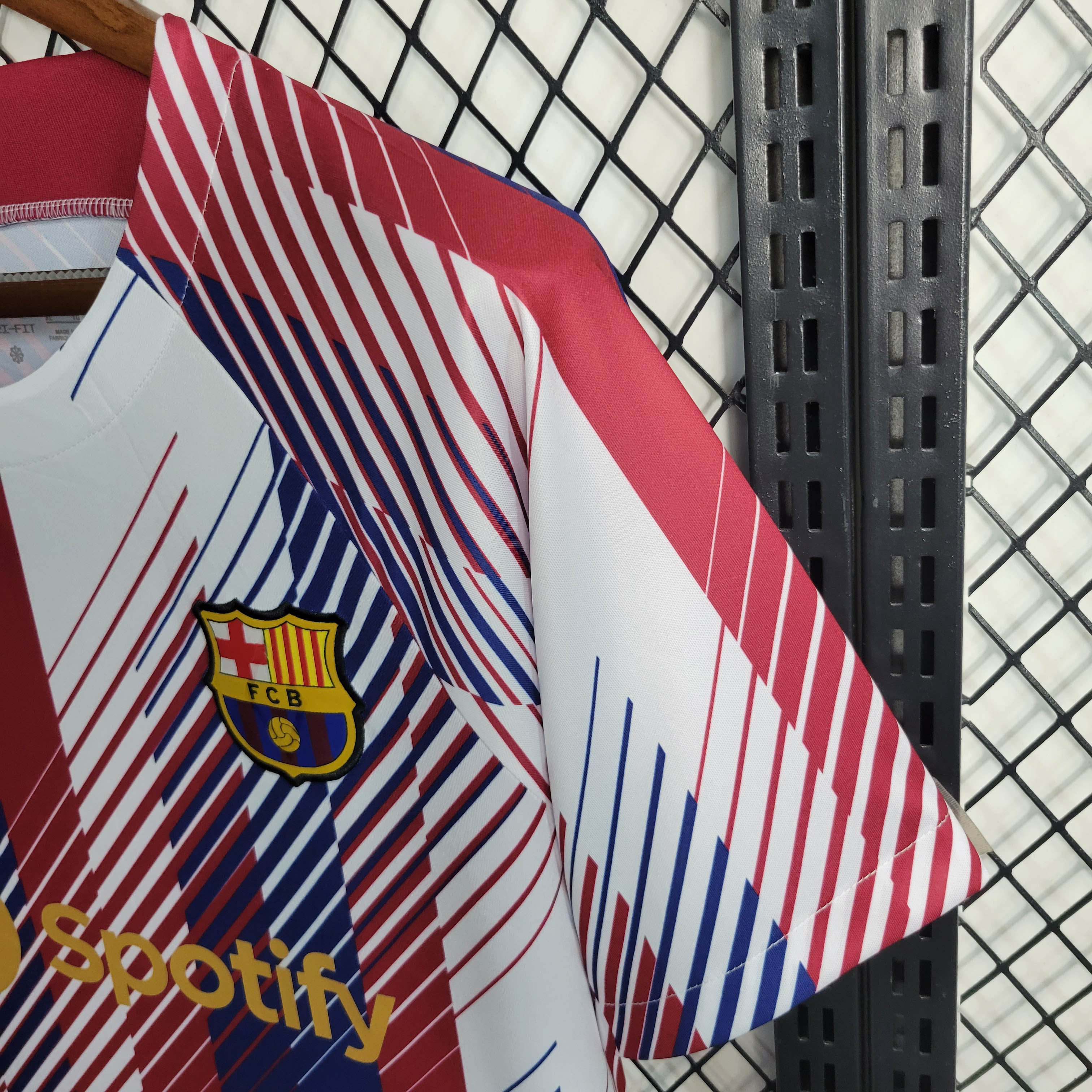 2023/2024 Barcelona Training Wear Red White Blue Jersey - Fans Edition