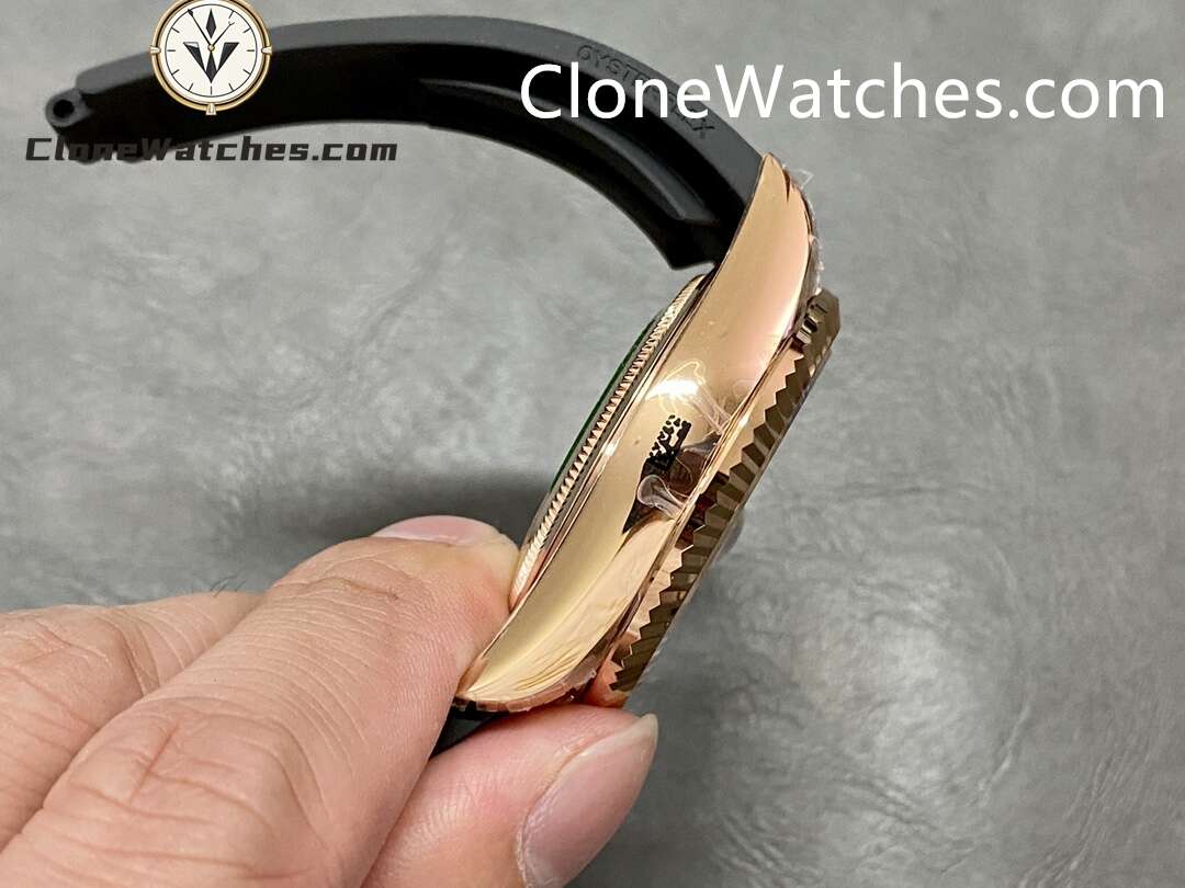 Rolex Super Clone Watch 1:1 Sky Dweller Rose Gold Black Dial m336235-0004 42MM Rubber Strap
