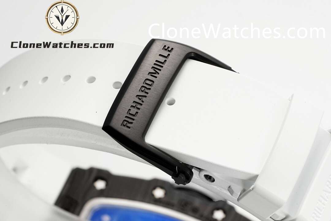 Richard Mille Super Clone Watches 1:1 RM 035 – 02 NTPT Carbon Fiber White Rubber Strap