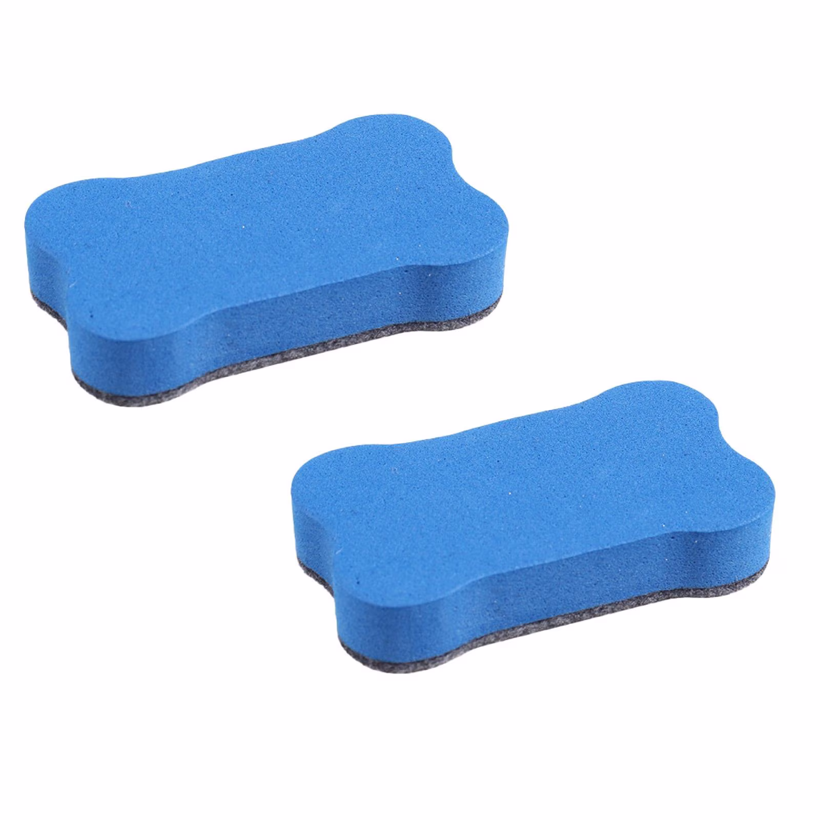 Magnetic Whiteboard Eraser, Bone Shape, Dry Erase Cleaner, Blue, 2-Pack