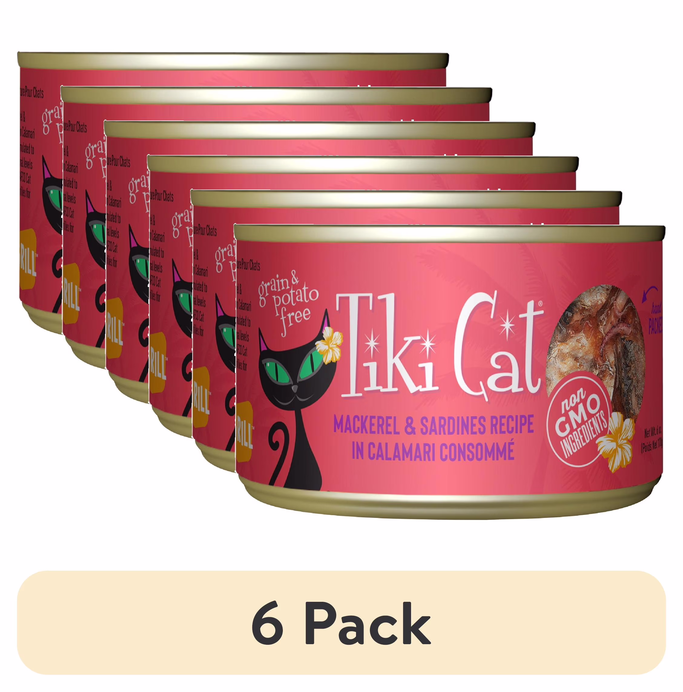 Tiki Cat Grill Wet Cat Food, Mackerel & Sardines, 6 oz. Can