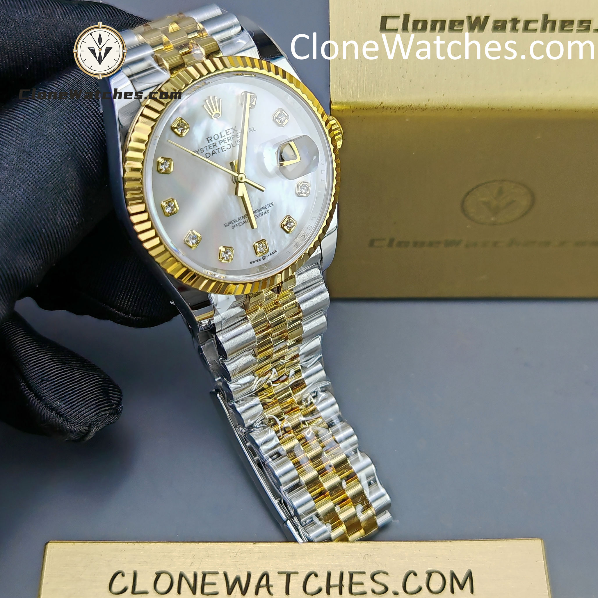 Rolex Super Clone Watch 1:1 DateJust m126233-0023 Mother-of-pearl Dial Jubilee 36MM 3235 Movement