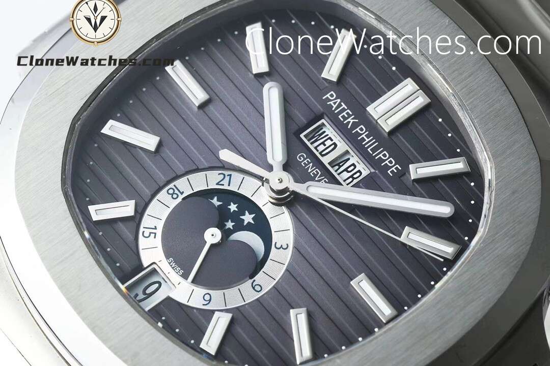 Patek Philippe Super Clone Watches 1:1 Nautilus 5726 Annual Calendar Grey Dial