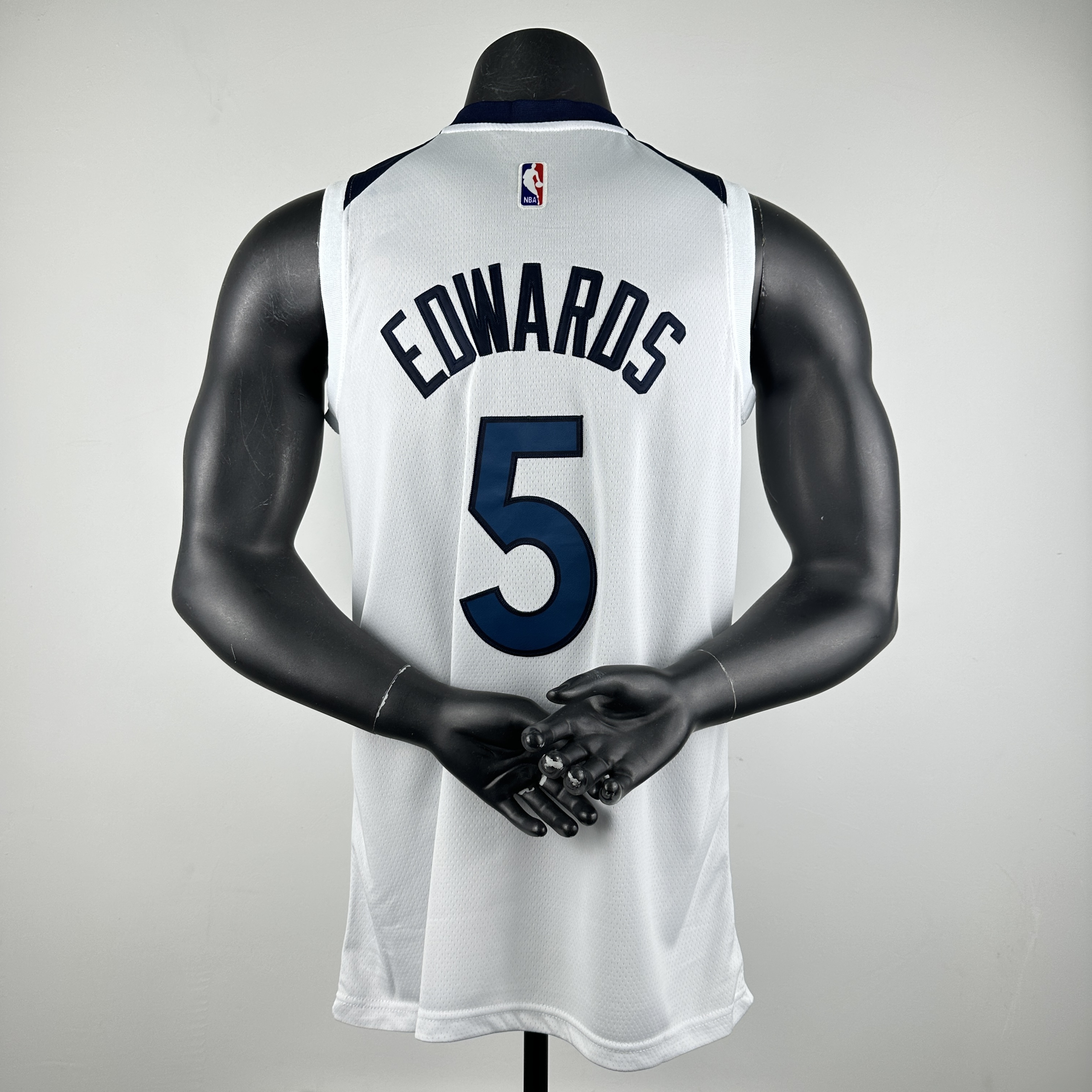 Embroidery Timberwolves White No. 5 Edwards
