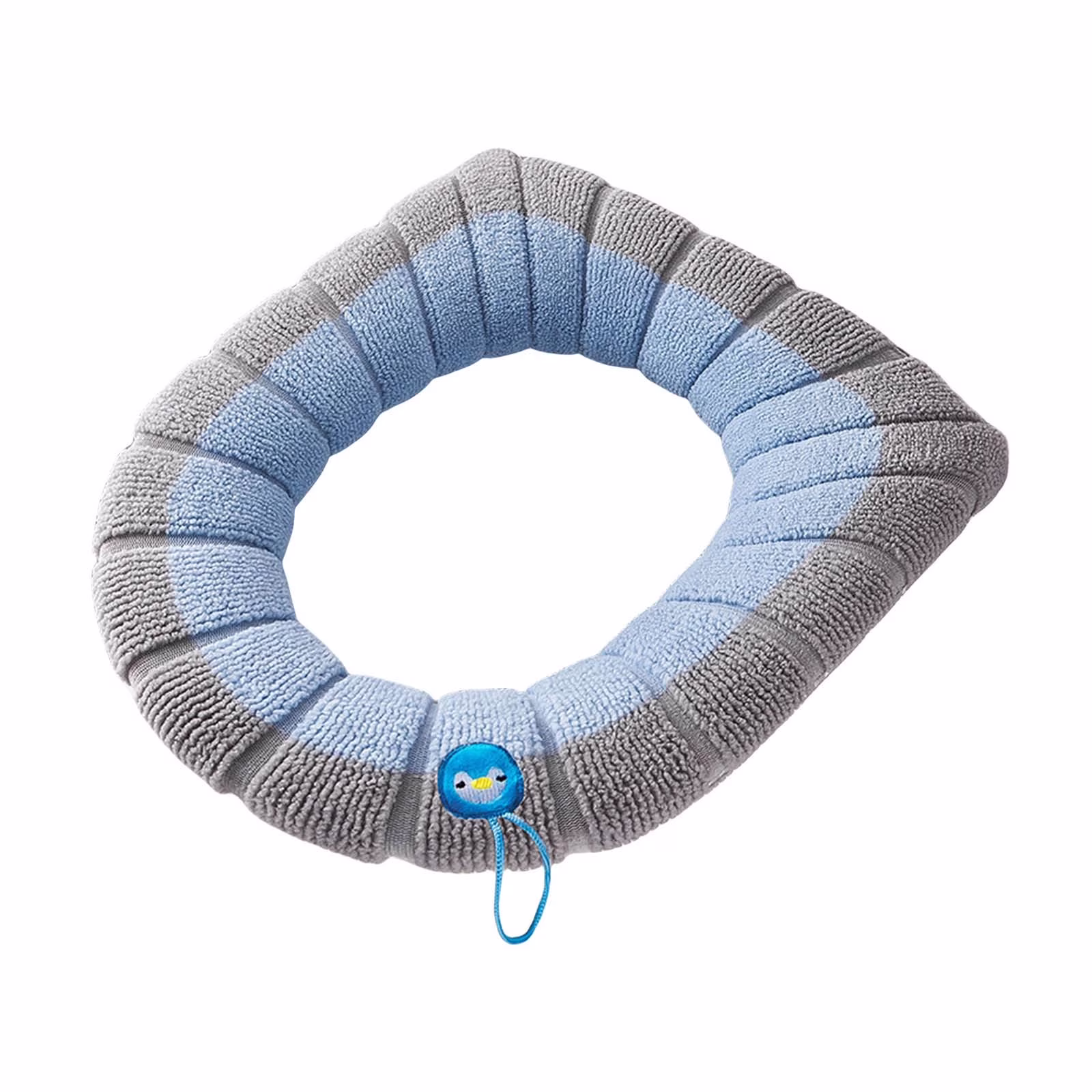 Thickened Toilet Seat Cover with Handle - Soft Knitted Toilet Ring - Washable Winter Toilet Seat Sets - Elongated Toilet Seat Pad - U-Shape & Round Fit - 2 Pack Two-Tone