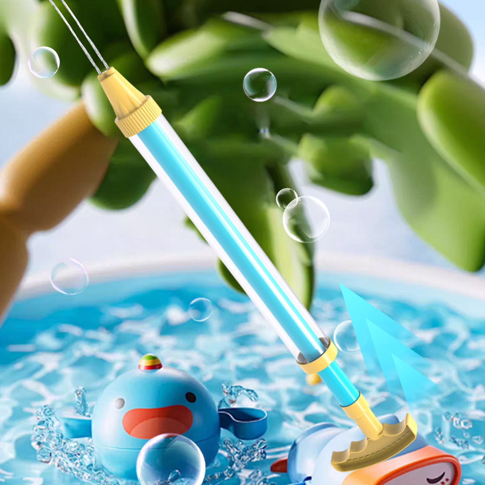 Honeeladyy 1 PC Water Blaster Soaker Gun Summer Blaster Squirt Gun Dual Spray Water Gun Pull-Out Water Gun for Outdoor Swimming Pool, Backyard, Beach Game Water Fighting Play Toy