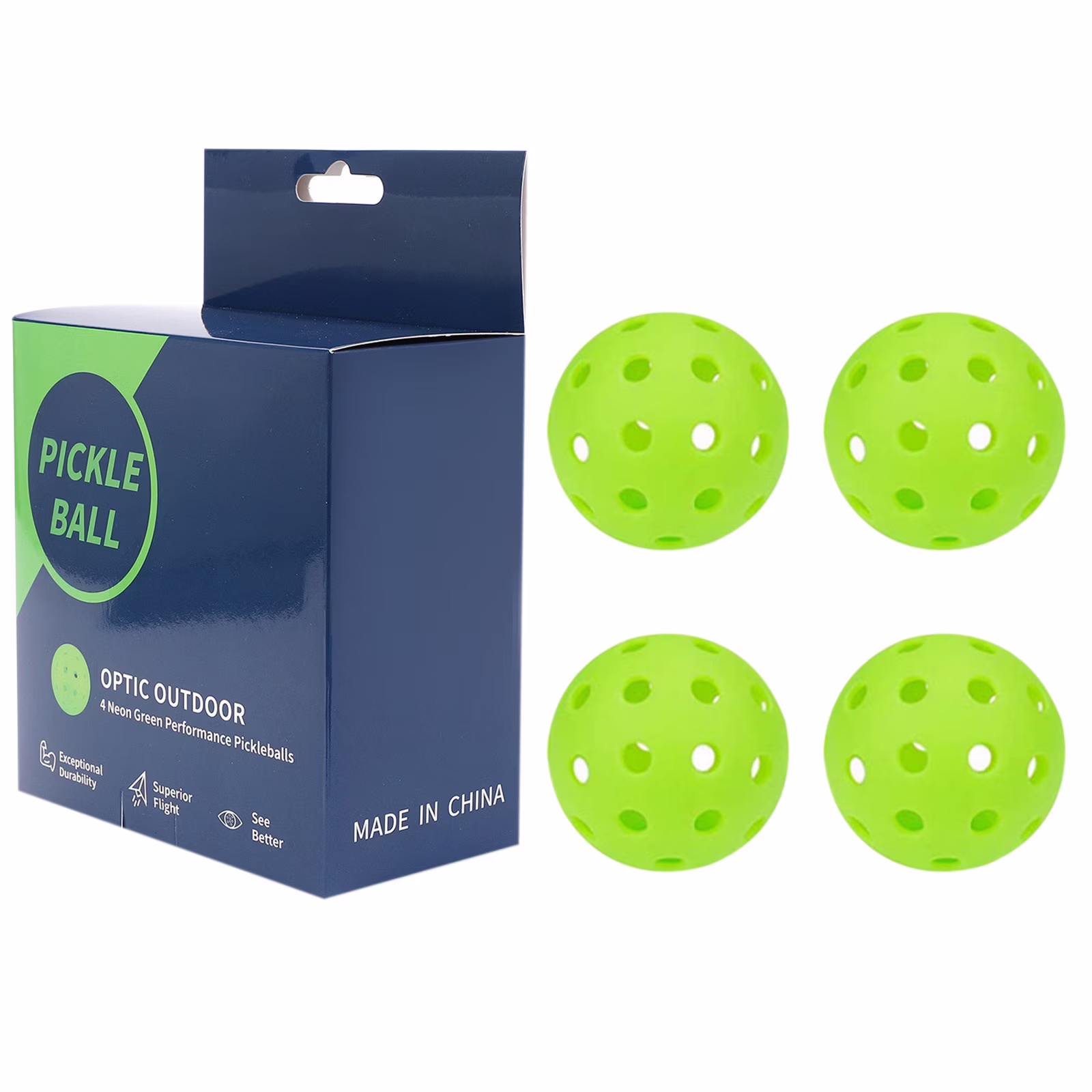 Gallickan 4 Pack Pickleball Balls, 40 Holes Pickleball Balls - Play for Outdoor Indoor, Elasticity & Durable, 74mm Standard Size - Gifts for Pickleball Lovers & Beginner, Hot Pink