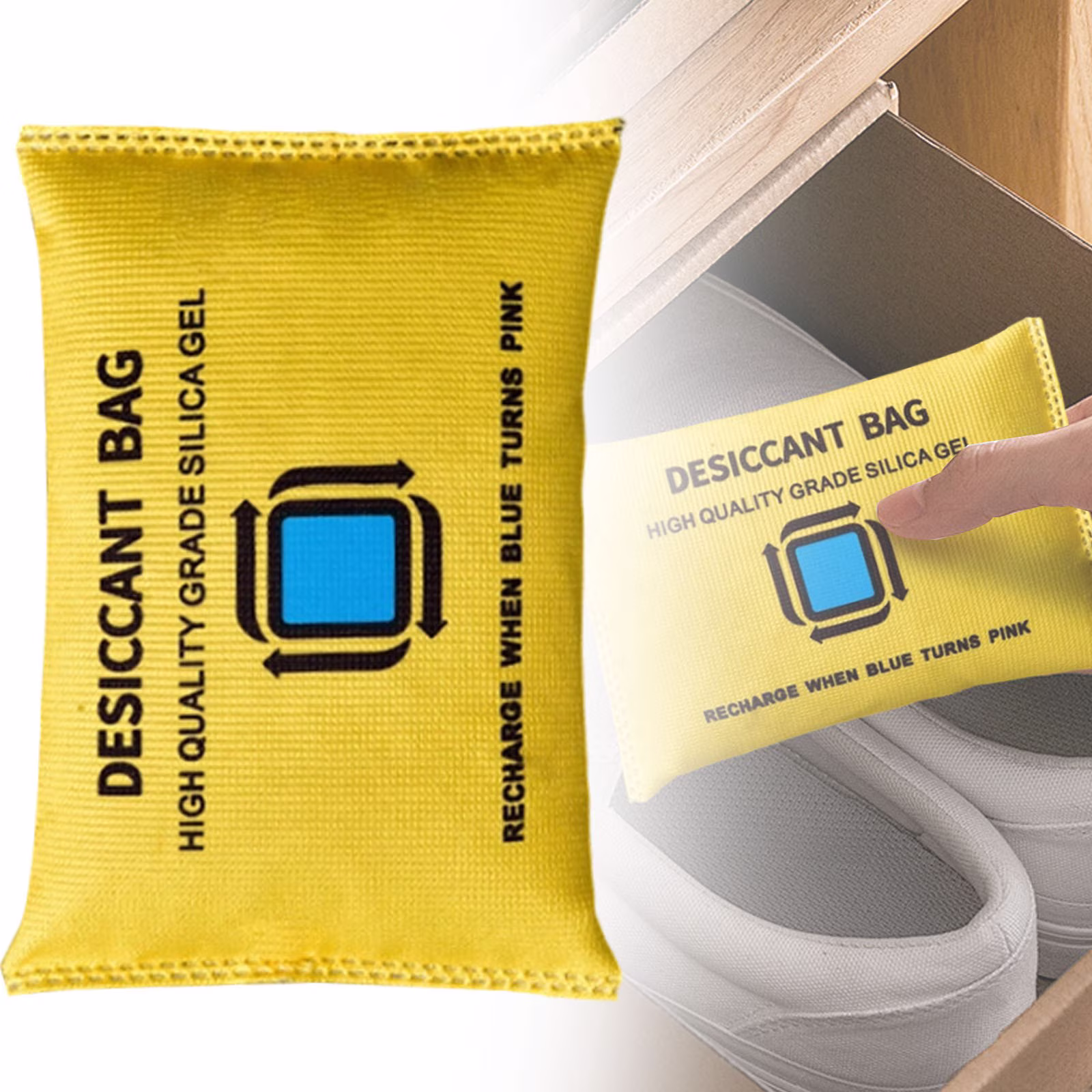 Ljxge Reusable Dehumidifier Bag With Color Changing Beads For Home Car Rv Wardrobe Moisture Absorber 100G Yellow