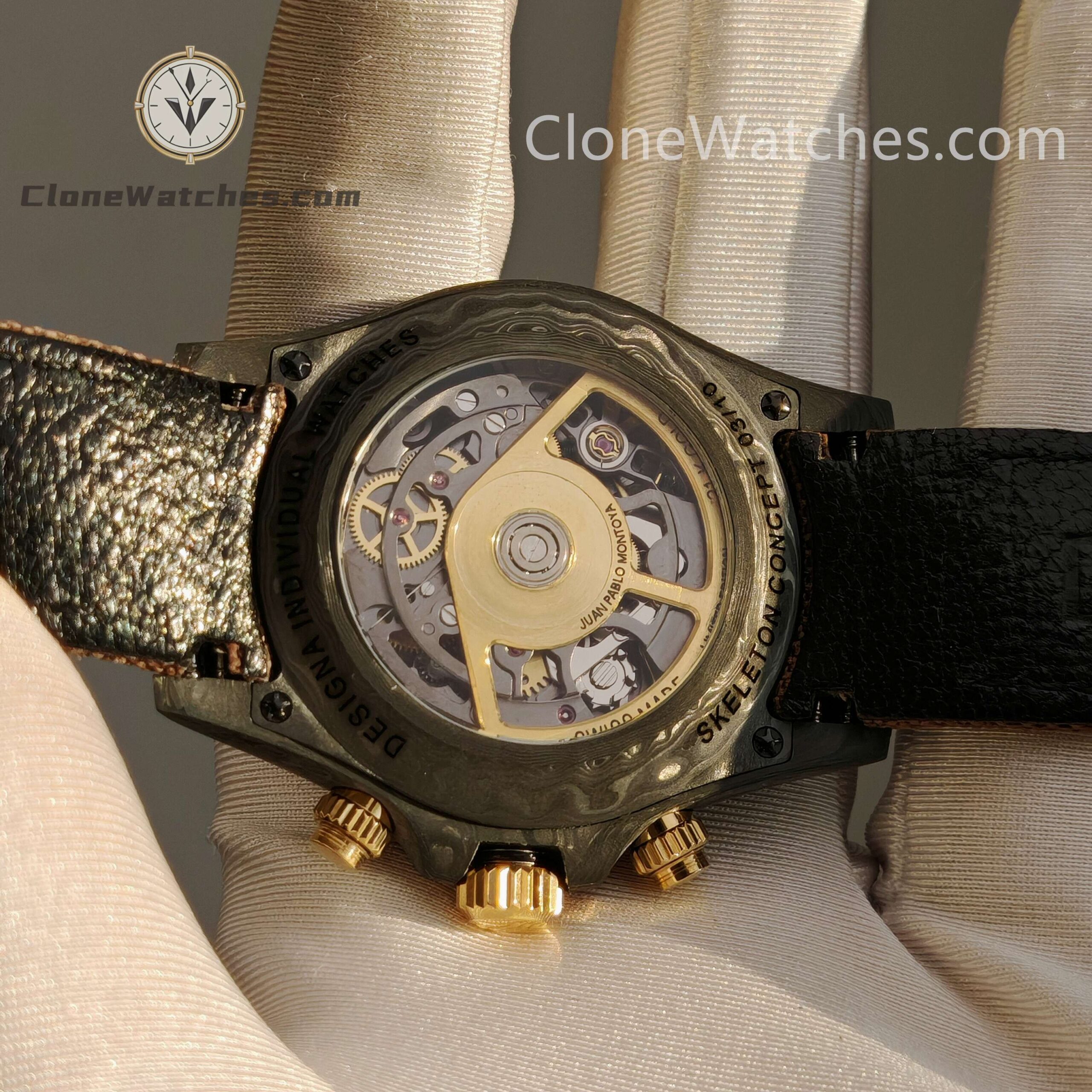 Rolex Super Clone Watches 1:1 Skeleton Daytona Carbon Case DIW Lightweight 4130 Movement