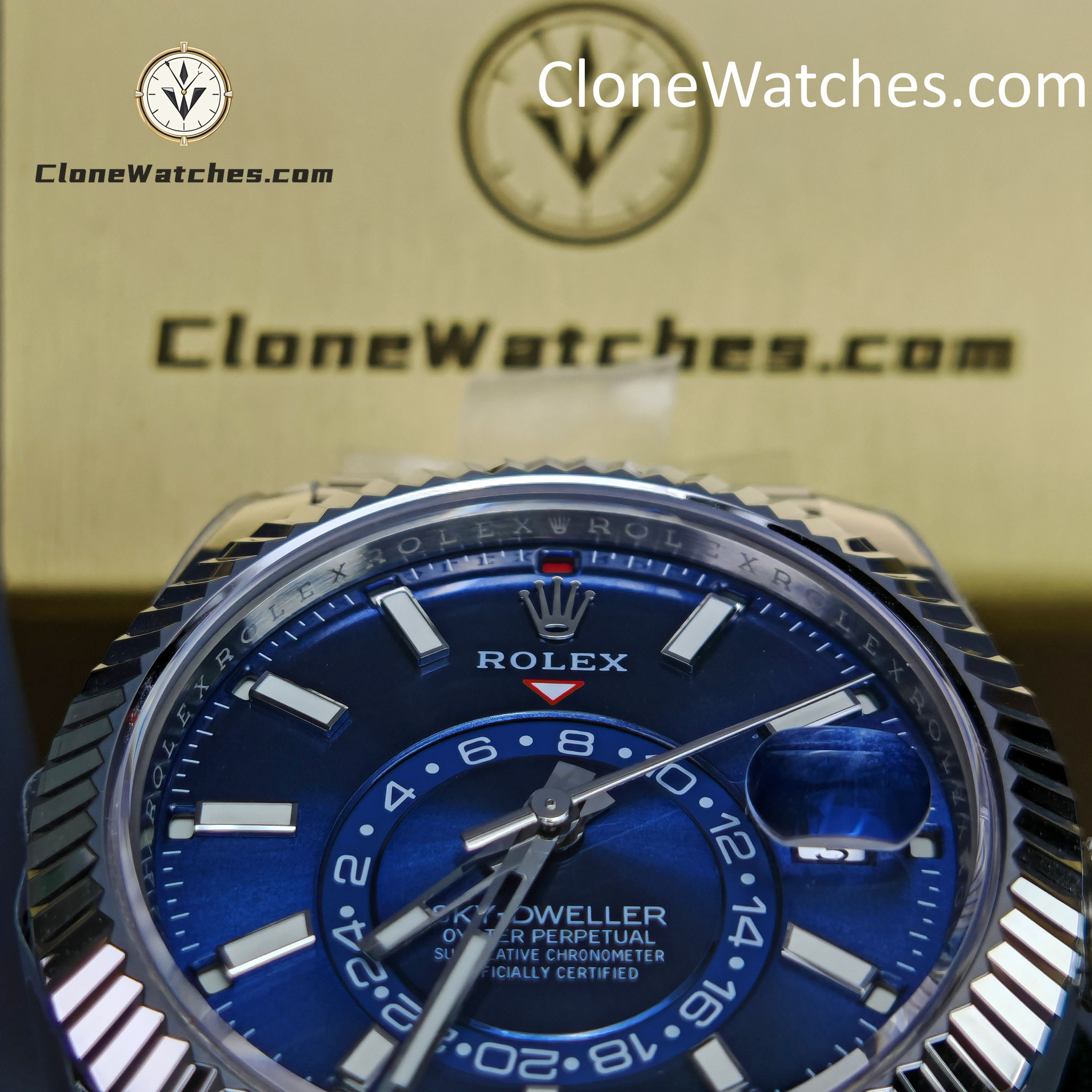 Rolex Super Clone Watches 1:1 Sky Dweller Blue Dial Jubilee M336934 9002 Movement