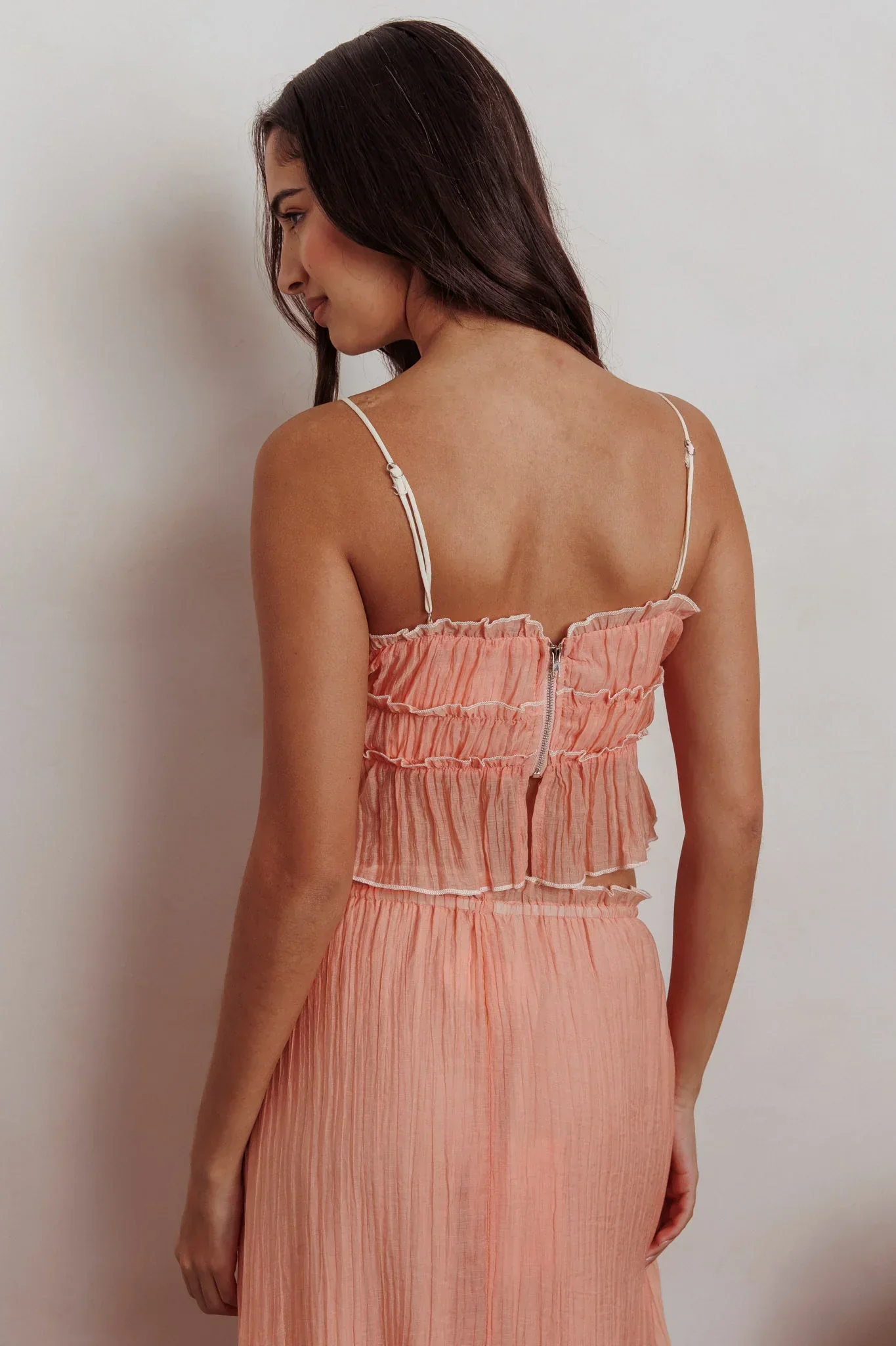 Maidens Tie Detail Overlock Top Apricot
