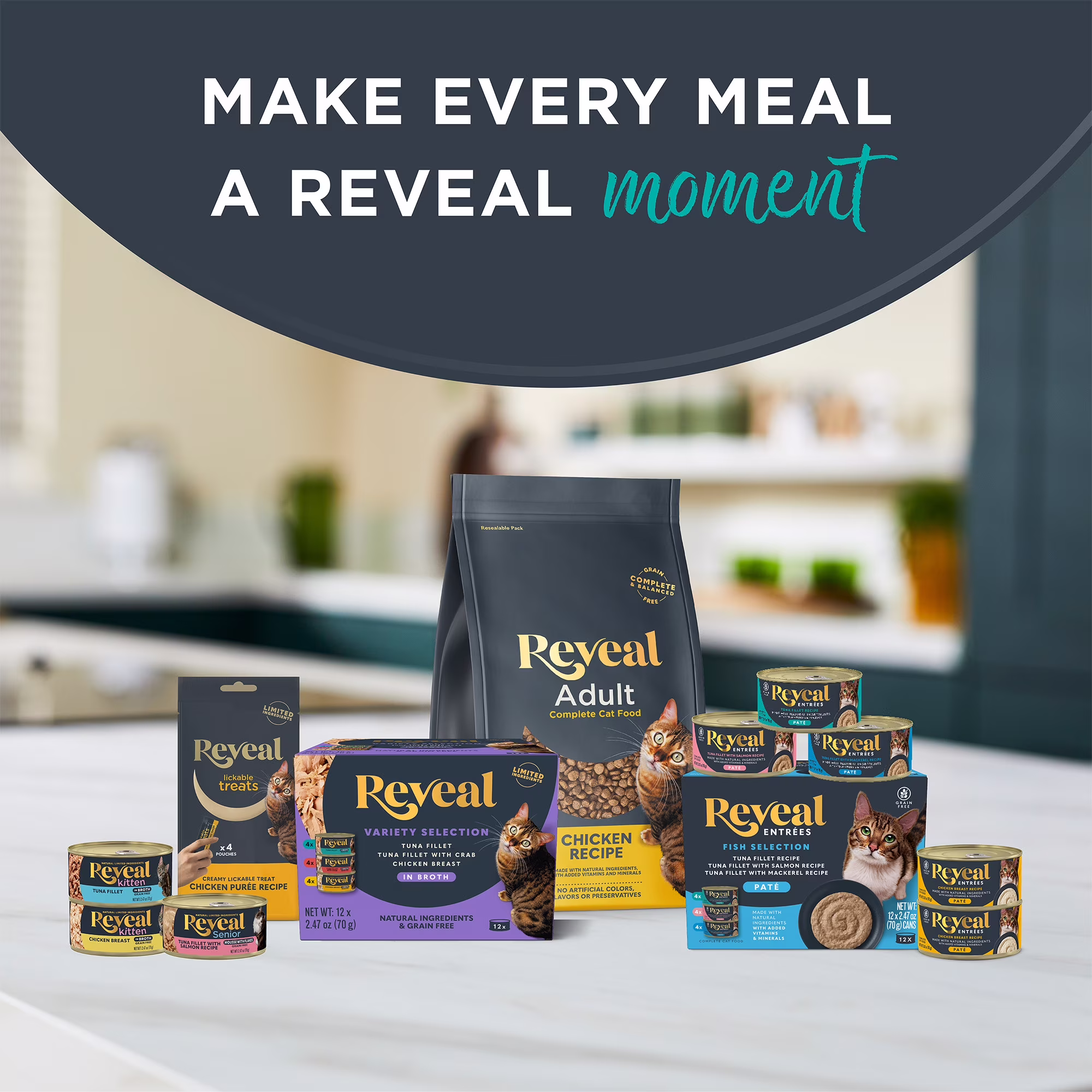 (2 pack) Reveal Natural Wet Cat Food, Tuna Fillet with Salmon in Broth, 2.47 oz Can