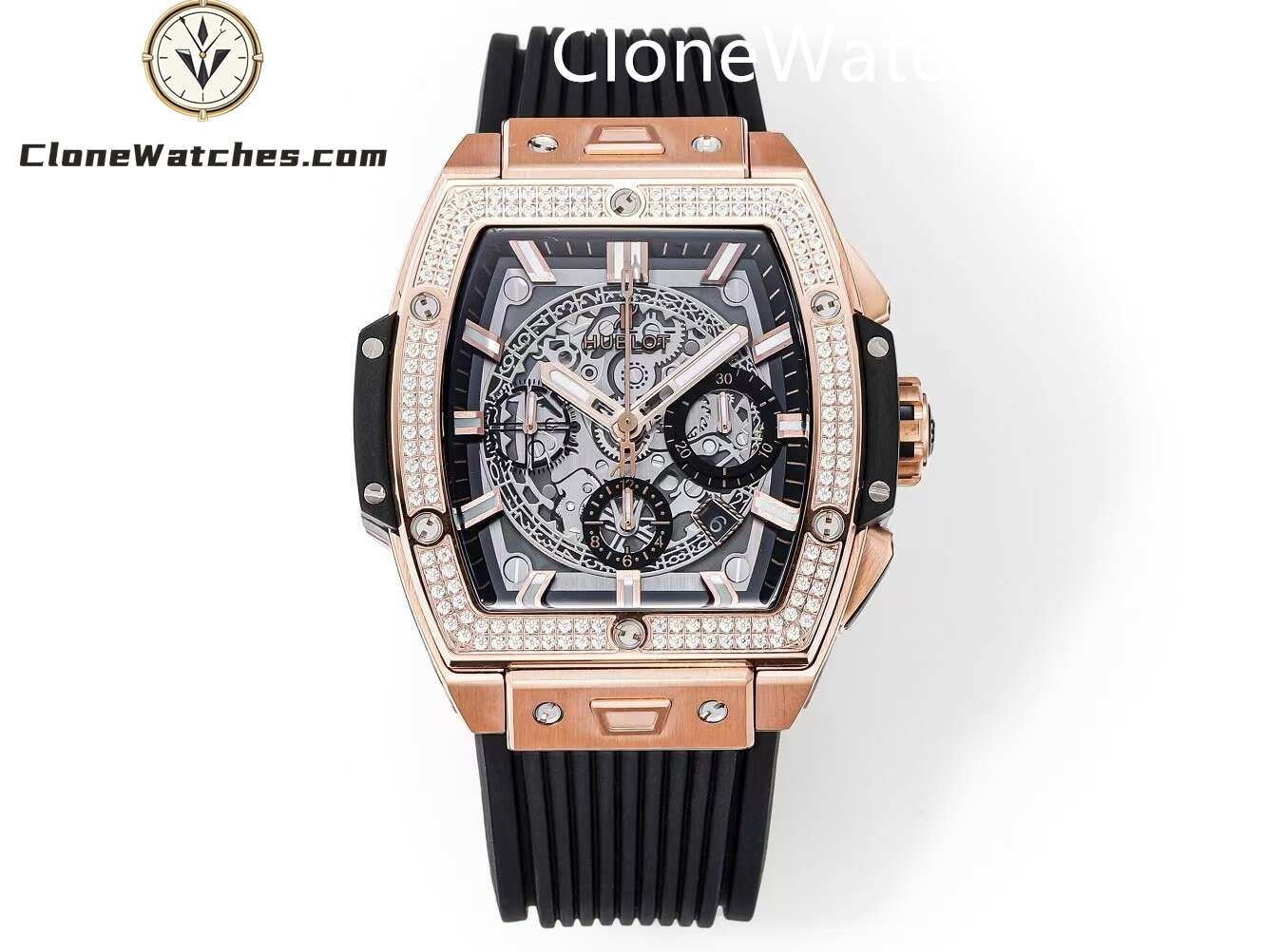 Hublot Super Clone Watches 1:1 Spirit of Big Bang Rose Gold Diamonds 642.OX.0180.RX.1104