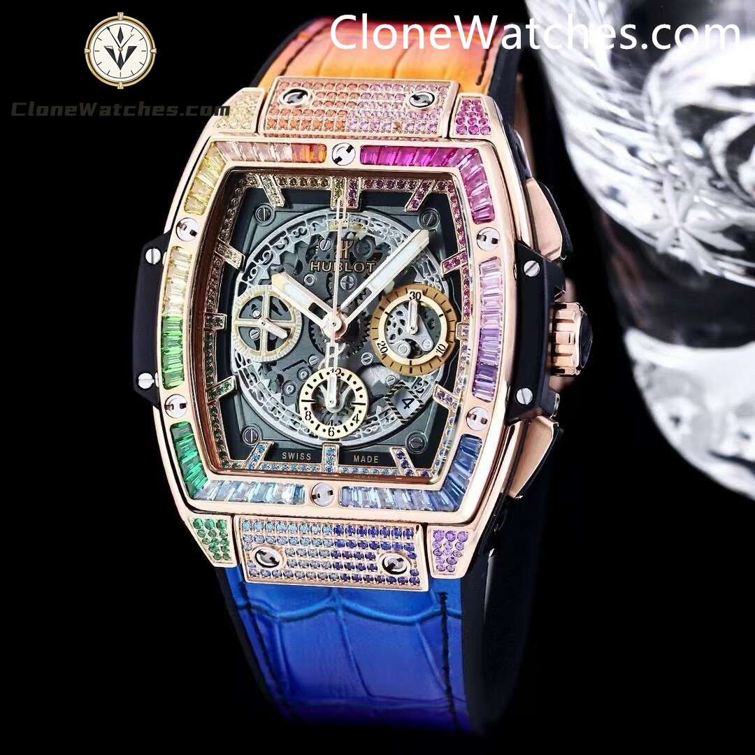 Hublot Super Clone Watches 1:1 Spirit of Big Bang Rose Gold Rainbow 642.NX.0170.RX.1704