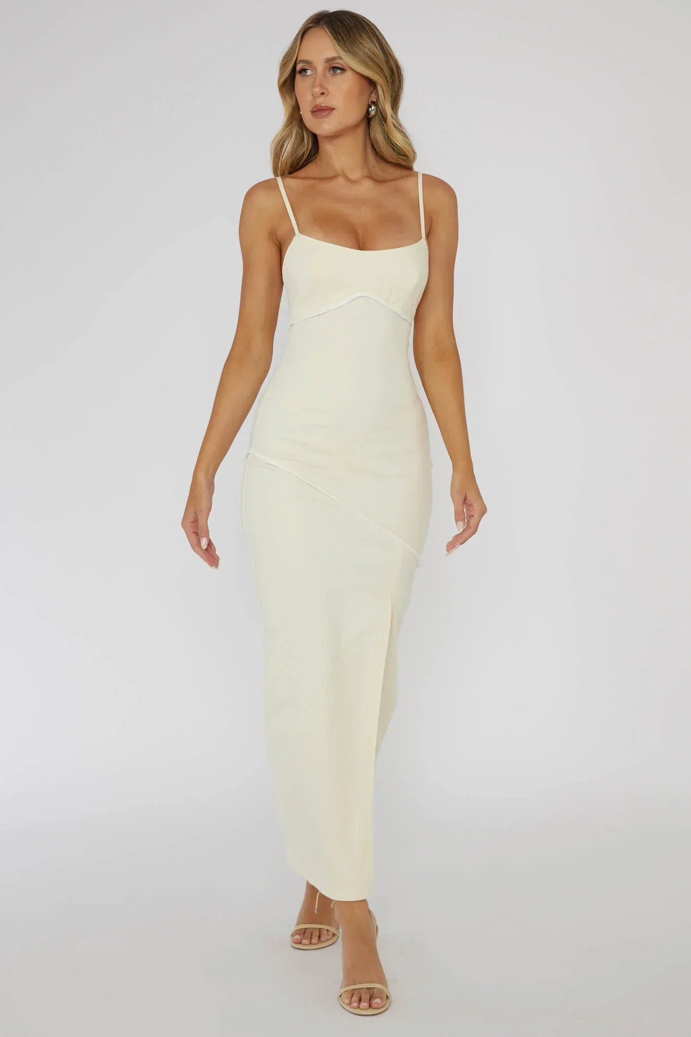 Blair Piping Trim Midi Dress Butter