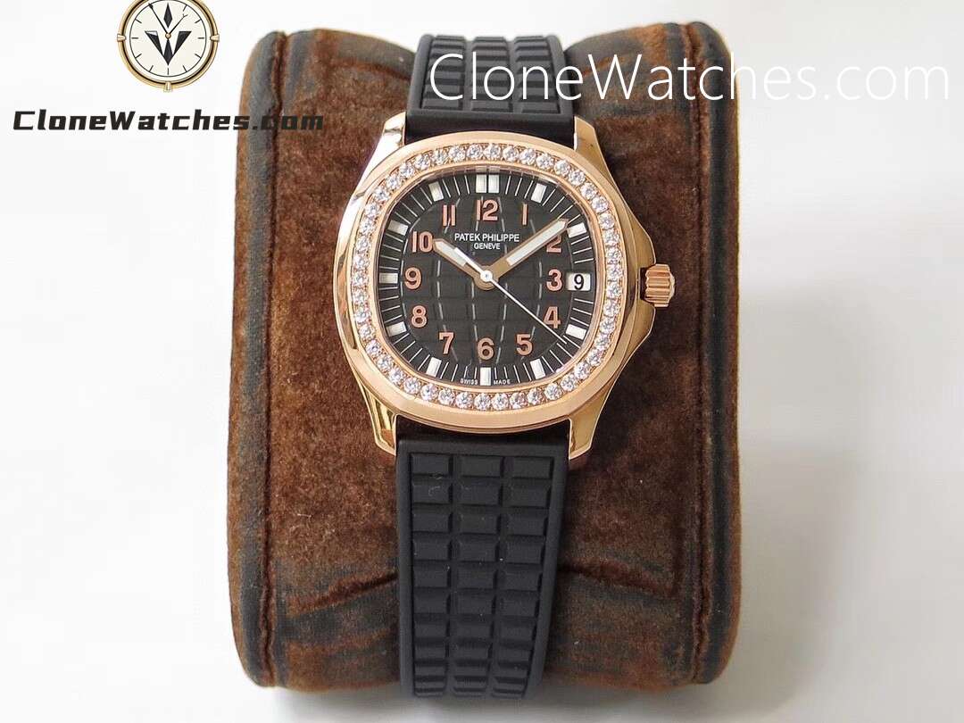 Patek Philippe Super Clone Watches 1:1 Aquanaut Luce 5068R-001 Rose Gold Diamond