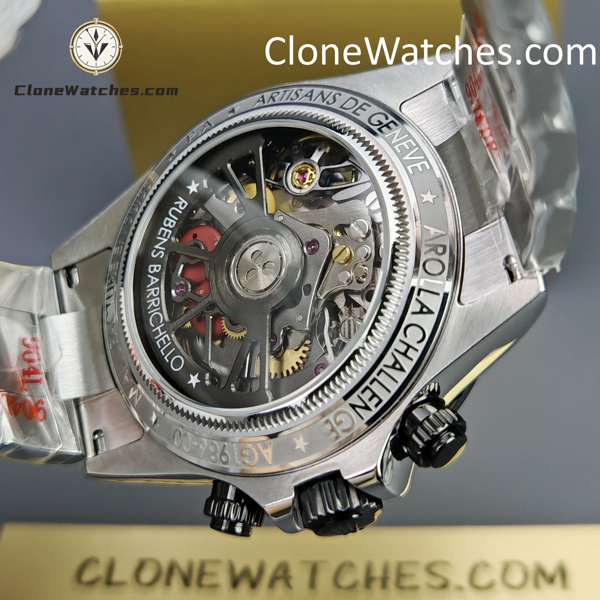 Modified Super Clone Watches 1:1 Sonic Rolex Daytona Black Skeleton Dial 4130