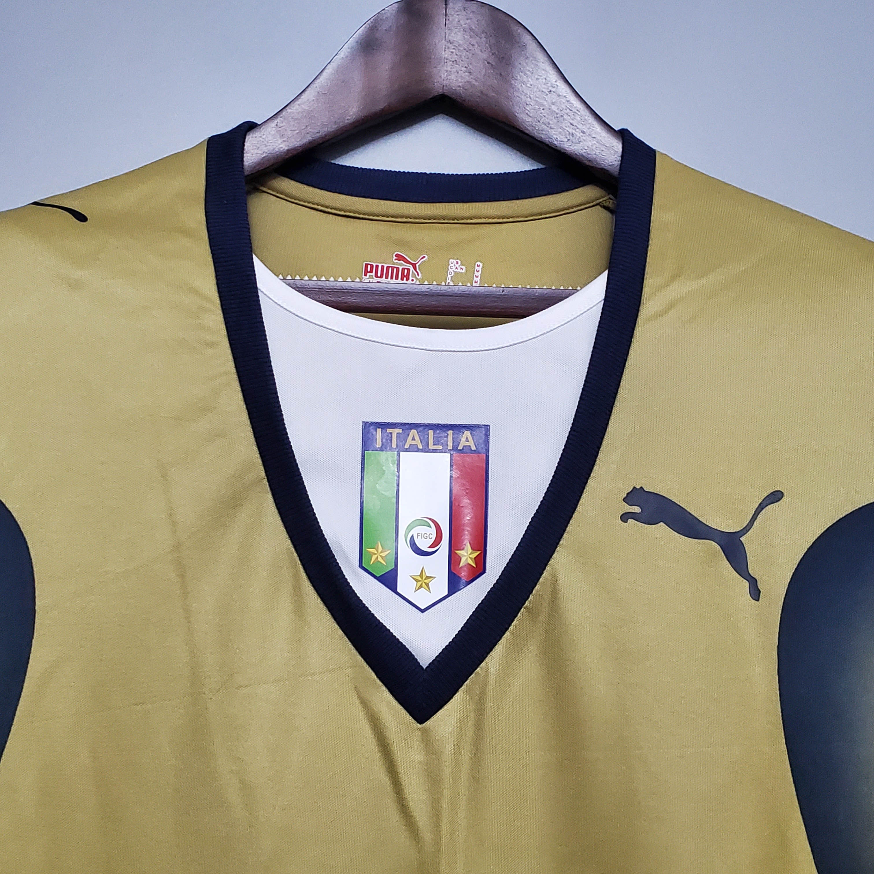2006 Retro Italy Goalkeeper Gold Soccer Shirt - Fans Edition