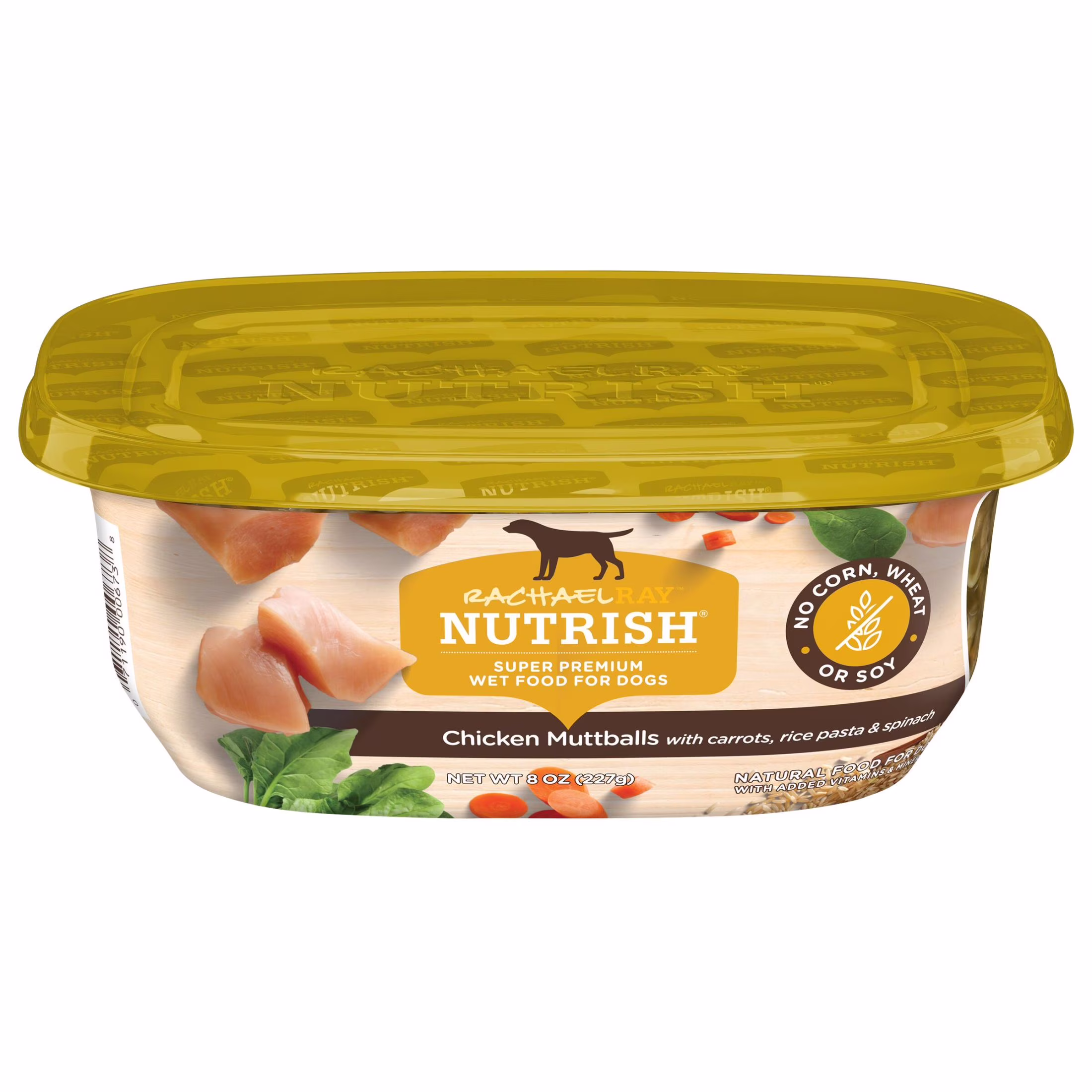 Rachael Ray Nutrish Natural Premium Wet Dog Food, Chicken Muttballs with Pasta, 8 Oz. Tub