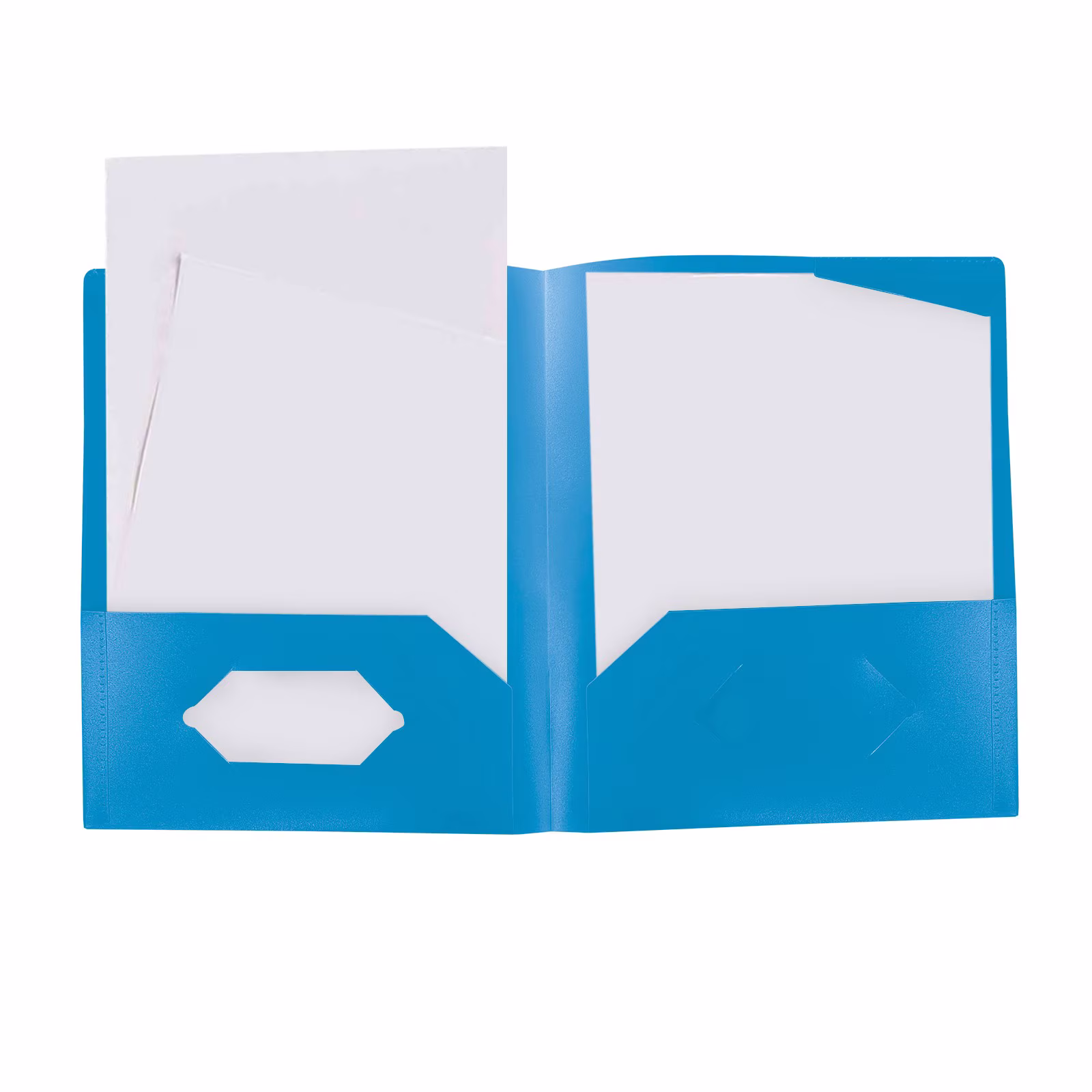 NXUJEUG 2-Pocket Folders, Plastic Folders with Pockets, 1 Pack Heavy Duty Pockets Folder for Document, Letter Size File Folder, Blue