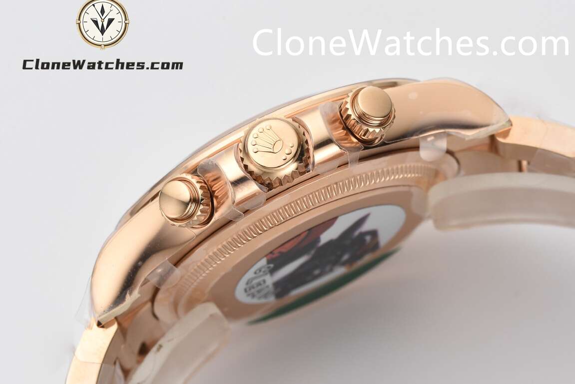 Rolex Super Clone Watches 1:1 Daytona Black Diamond Dial Rose Gold 126505G 4131 Movement
