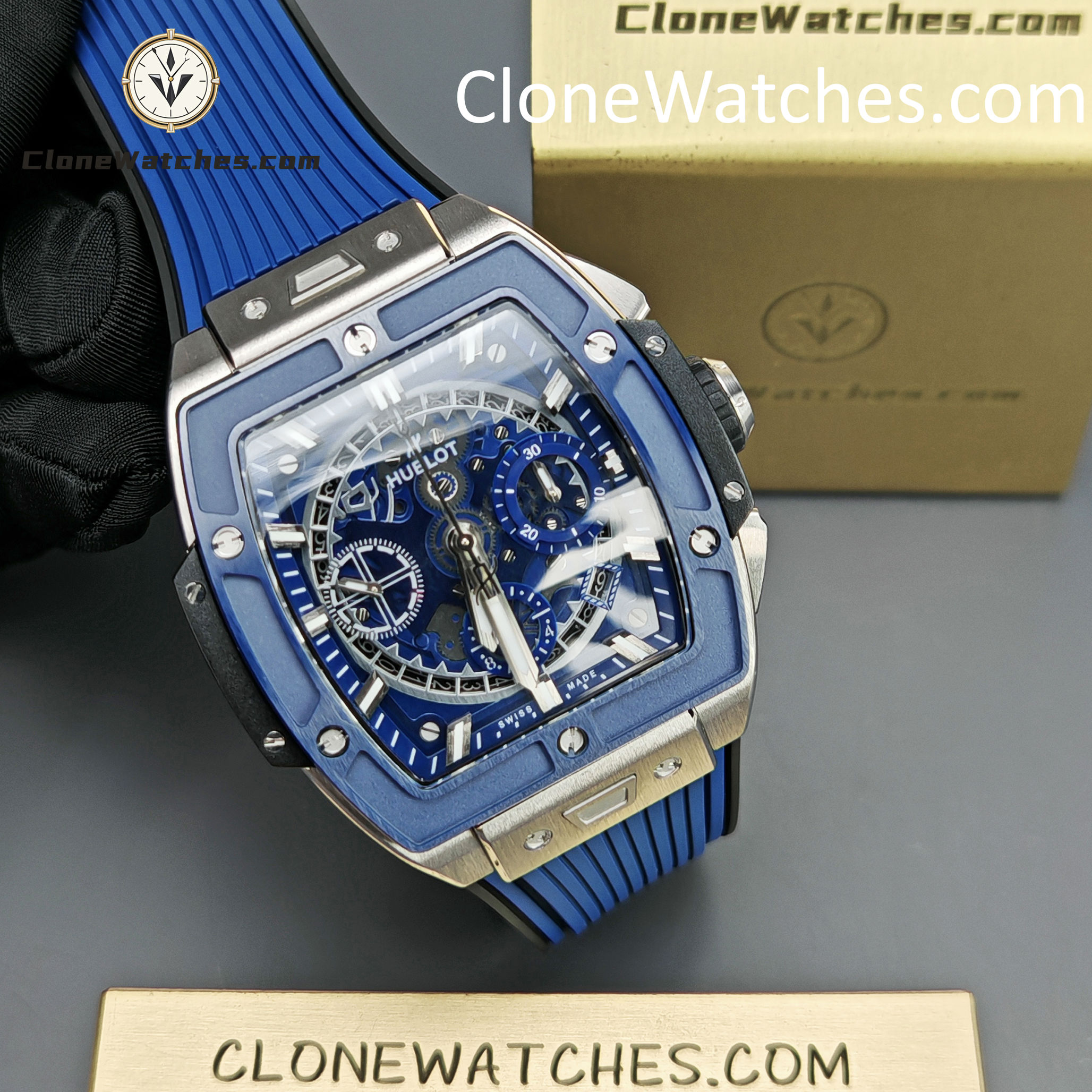 Hublot Super Clone Watches 1:1 Spirit of Big Bang Titanium Blue Ceramic 42MM 642.NL.7170.RX