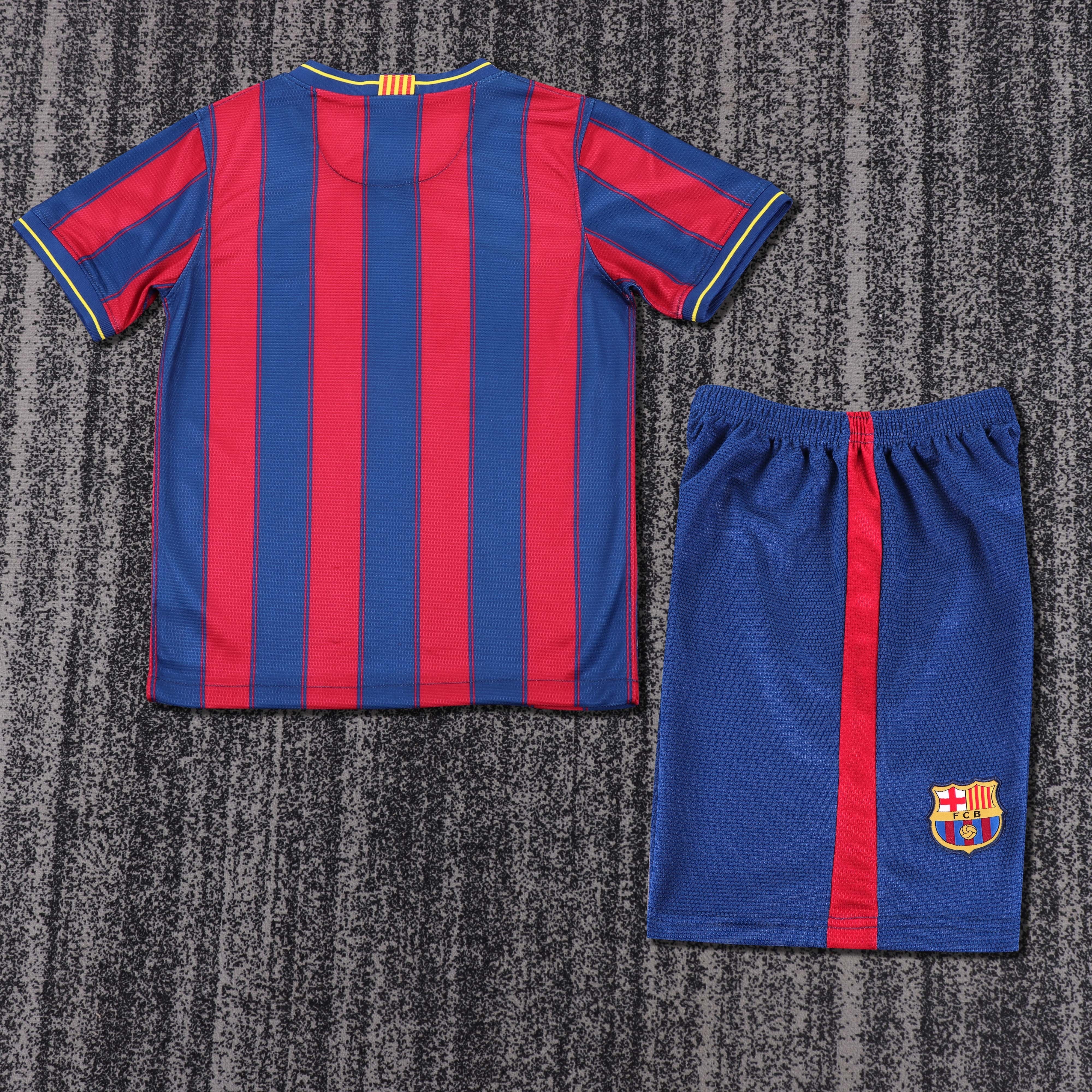 2009-10 Barcelona Home Retro Children's Jersey Set - Fans Edition
