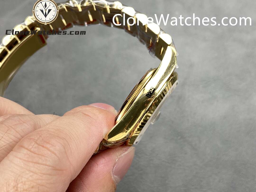 Rolex Super Clone Watches 1:1 Day Date 18K Gold Champagne Dial 36mm m128238-0132 3255 Movement