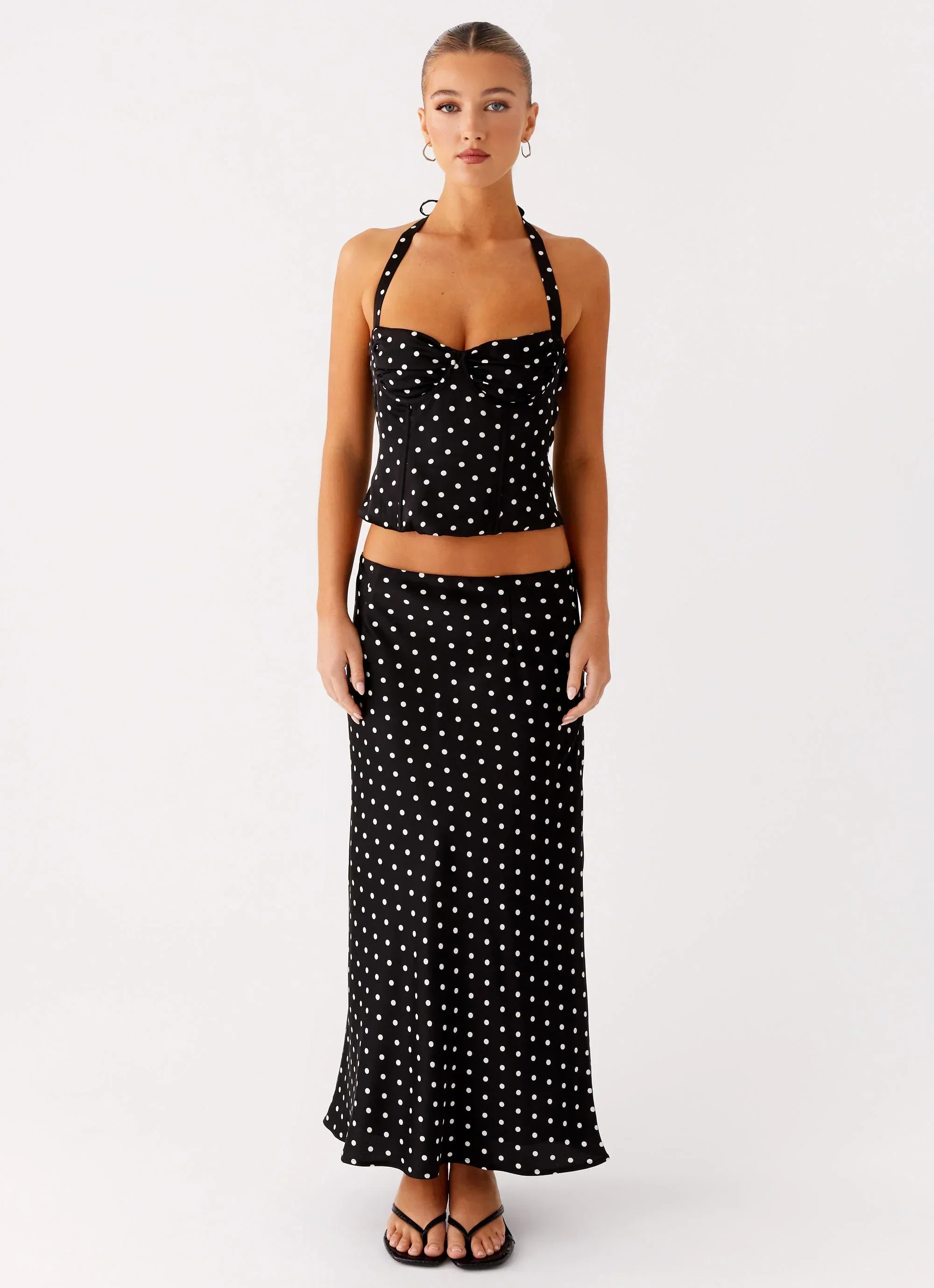 Breanne Top - Black Polka Dot