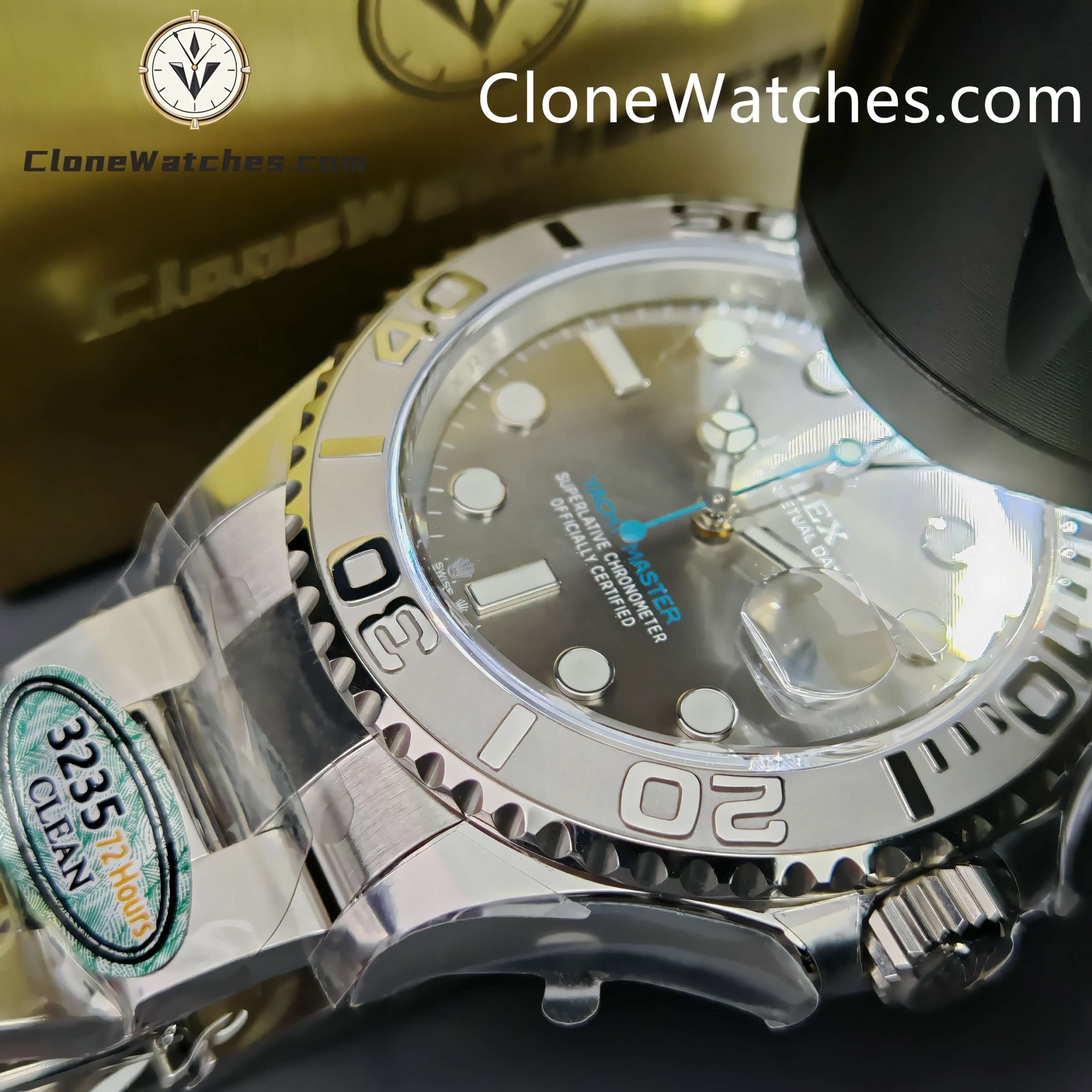 Rolex Super Clone Watches 1:1 Yacht Master Rhodium White Dial M126622-0001 3235 Movement
