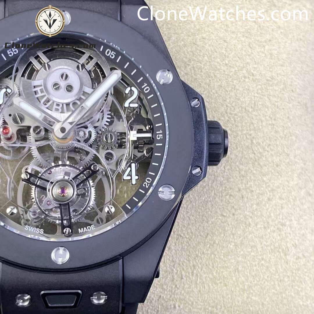 Hublot Super Clone Watches 1:1 Big Bang Tourbillon Automatic Black Magic 419.CI.0170.RX