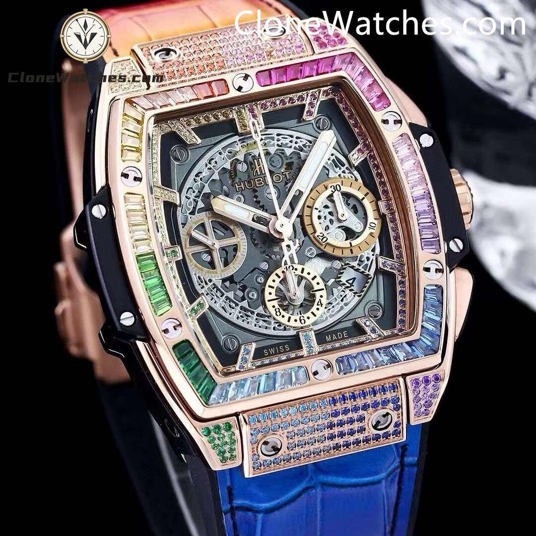 Hublot Super Clone Watches 1:1 Spirit of Big Bang Rose Gold Rainbow 642.NX.0170.RX.1704