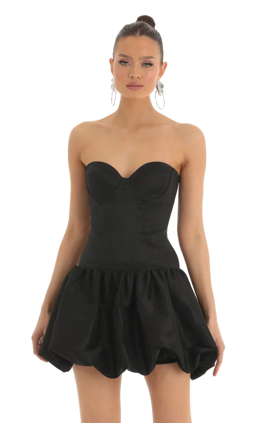Corset Bubble Dress in Black