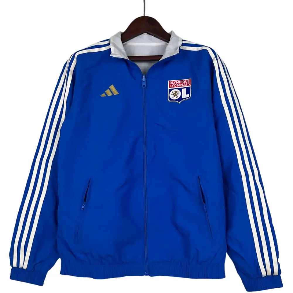 2023/2024 Lyon Reversible Windbreaker(Blue-white)Soccer Jersey 1:1 Thai Quality