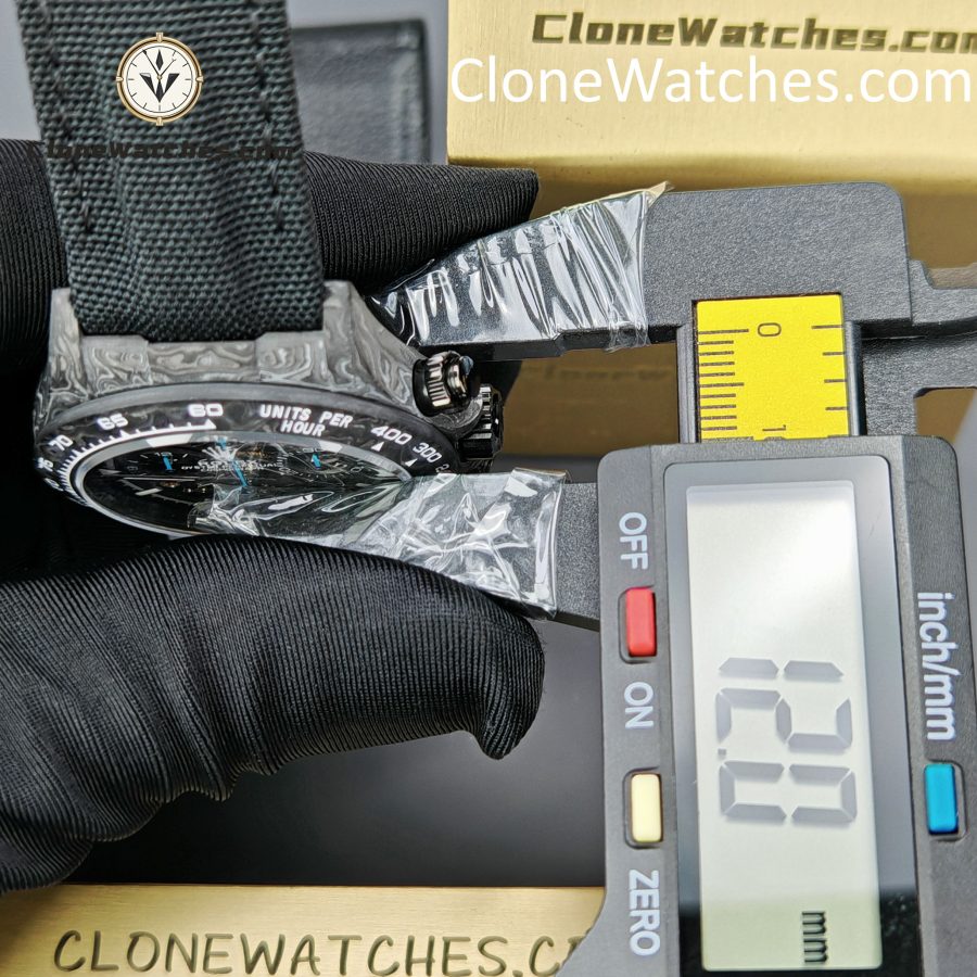 Rolex Super Clone Watches 1:1 Skeleton Daytona Carbon NTPT DIW 4130 Movement