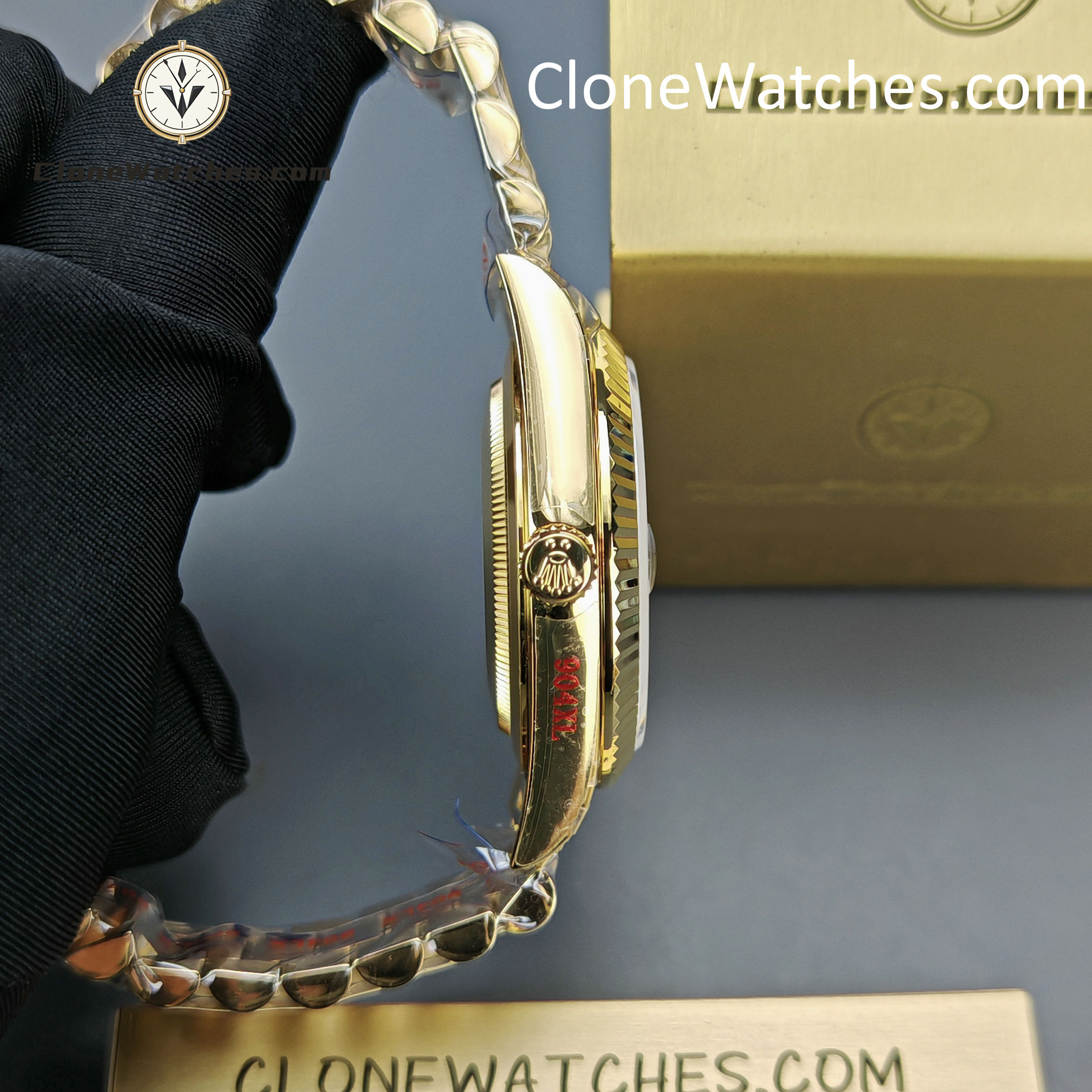 Rolex Super Clone Watches 1:1 Day Date 18K Gold Black Dial 40mm m228238-0067 3255 Movement