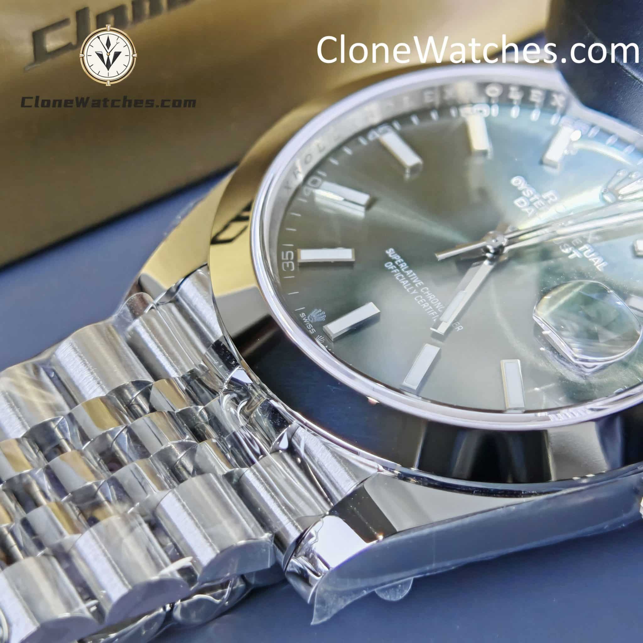 Rolex Super Clone Watches 1:1 DateJust Green Dial m126300-0020 Jubilee 41MM 3235 Movement