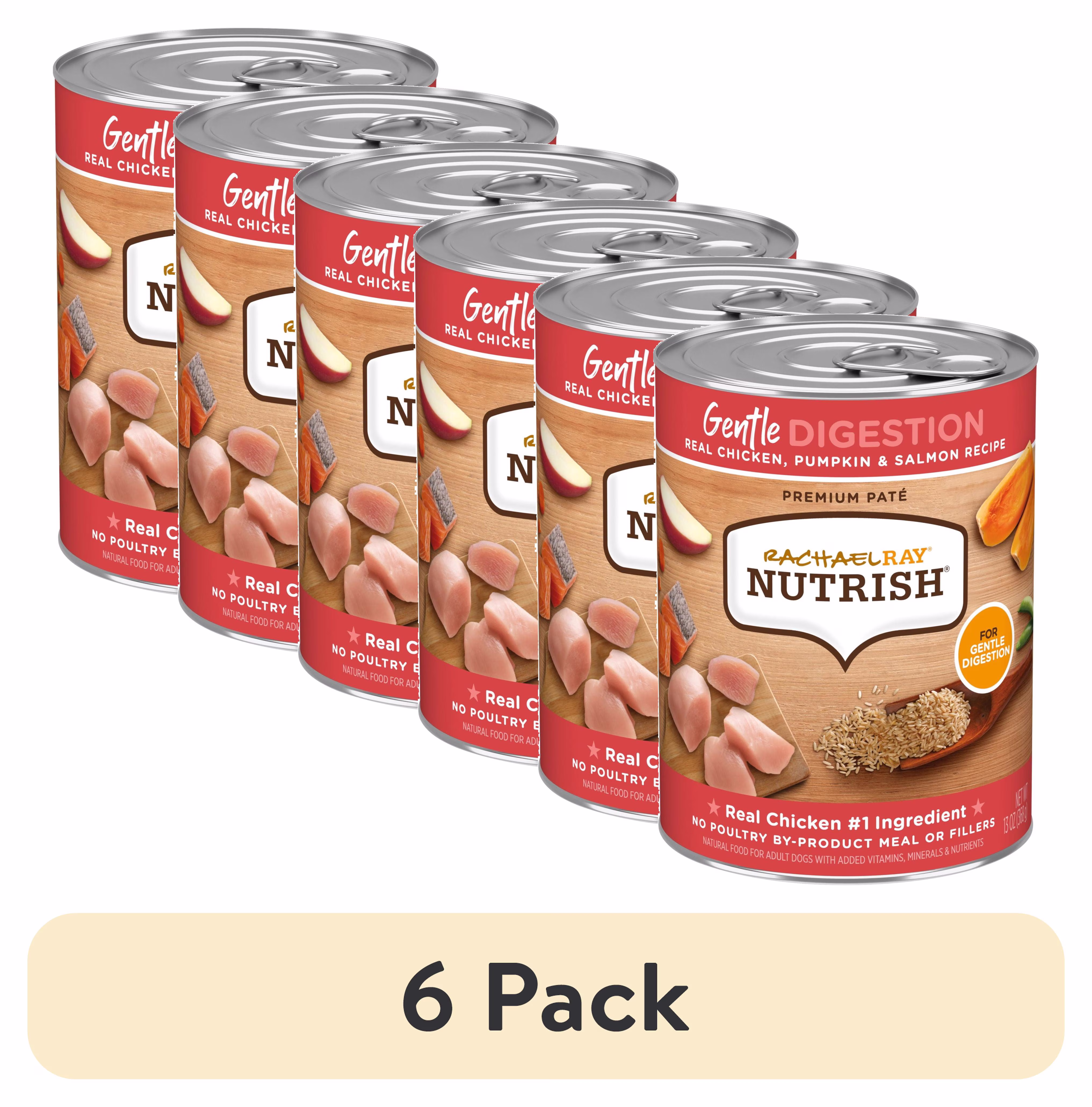 Rachael Ray Nutrish Premium Paté Gentle Digestion Real Chicken, Pumpkin & Salmon Recipe Wet Dog Food, 13 oz. Can