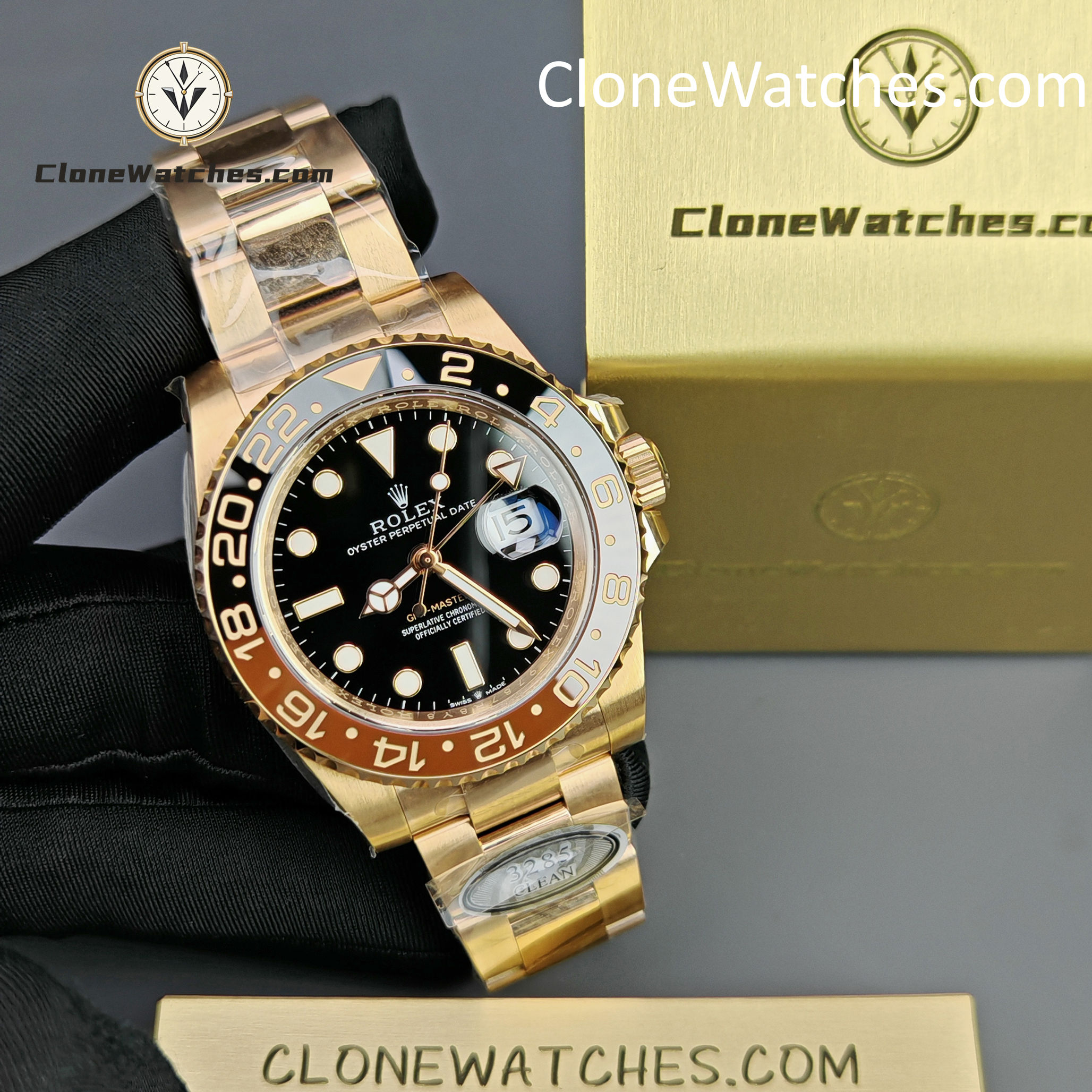 Rolex Super Clone Watches 1:1 Rootbeer GMT Master II M126715chnr Oyster 3285 Movement