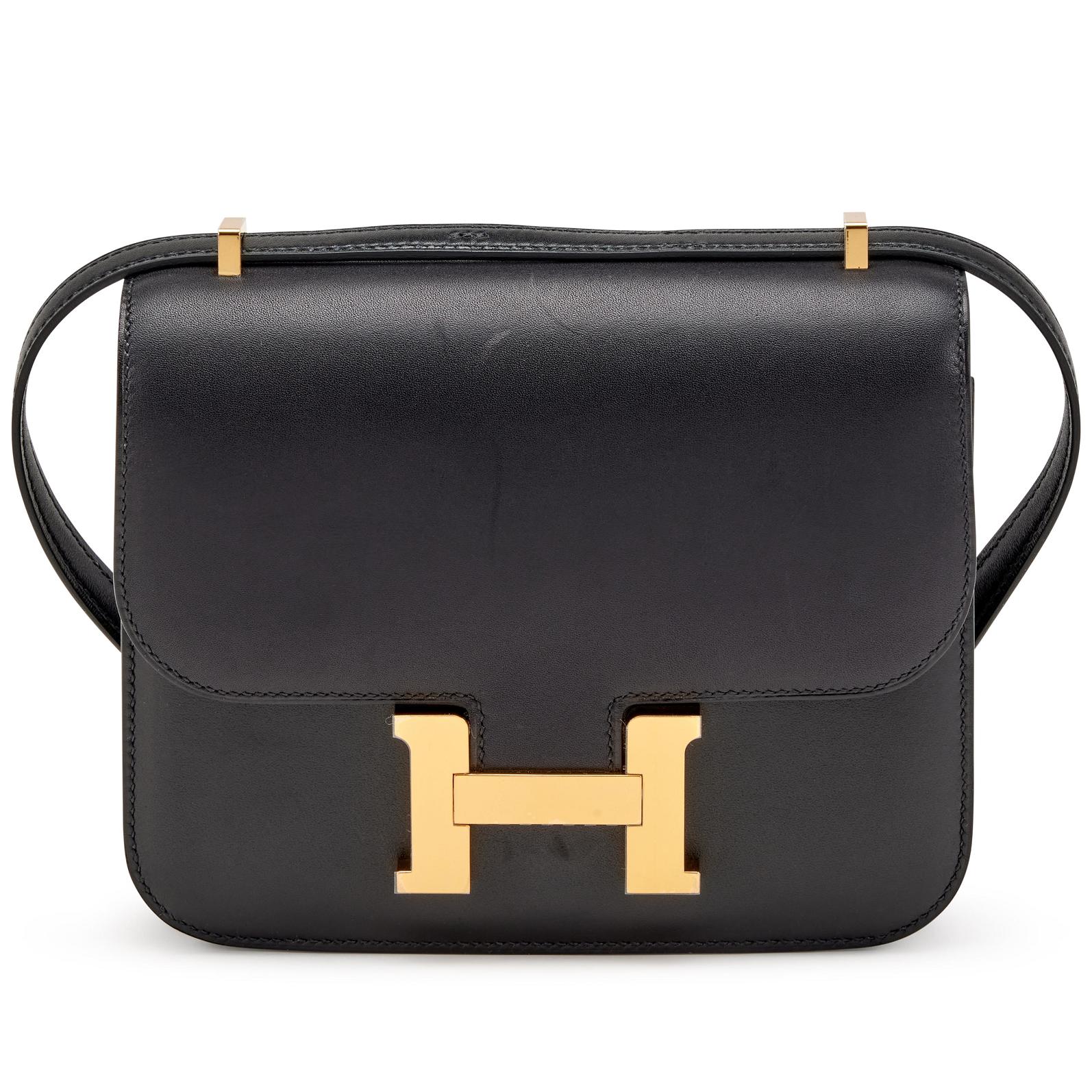 Hermes Constance Bag 18 Black Epsom Gold Hardware