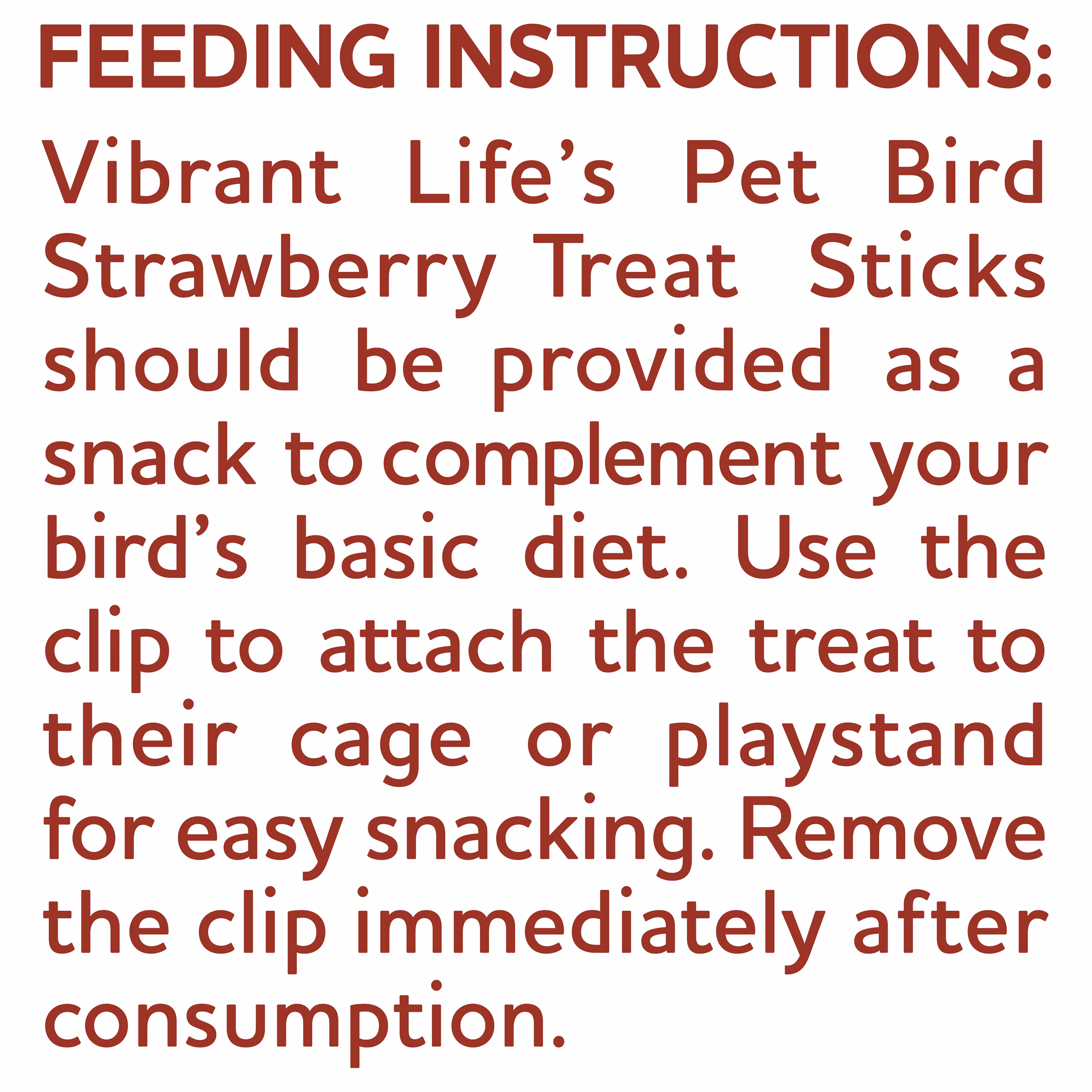 Vibrant Life Parakeet Treat Sticks, Strawberry, 3.17 oz. Bag, 2 Pieces