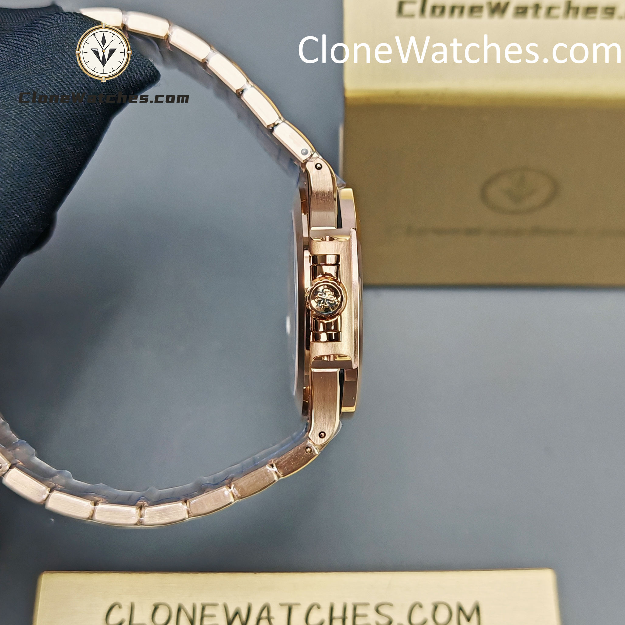 Patek Philippe Super Clone Watches 1:1 Nautilus Rose Gold White Dial 7118/1200R-001 35.2 mm