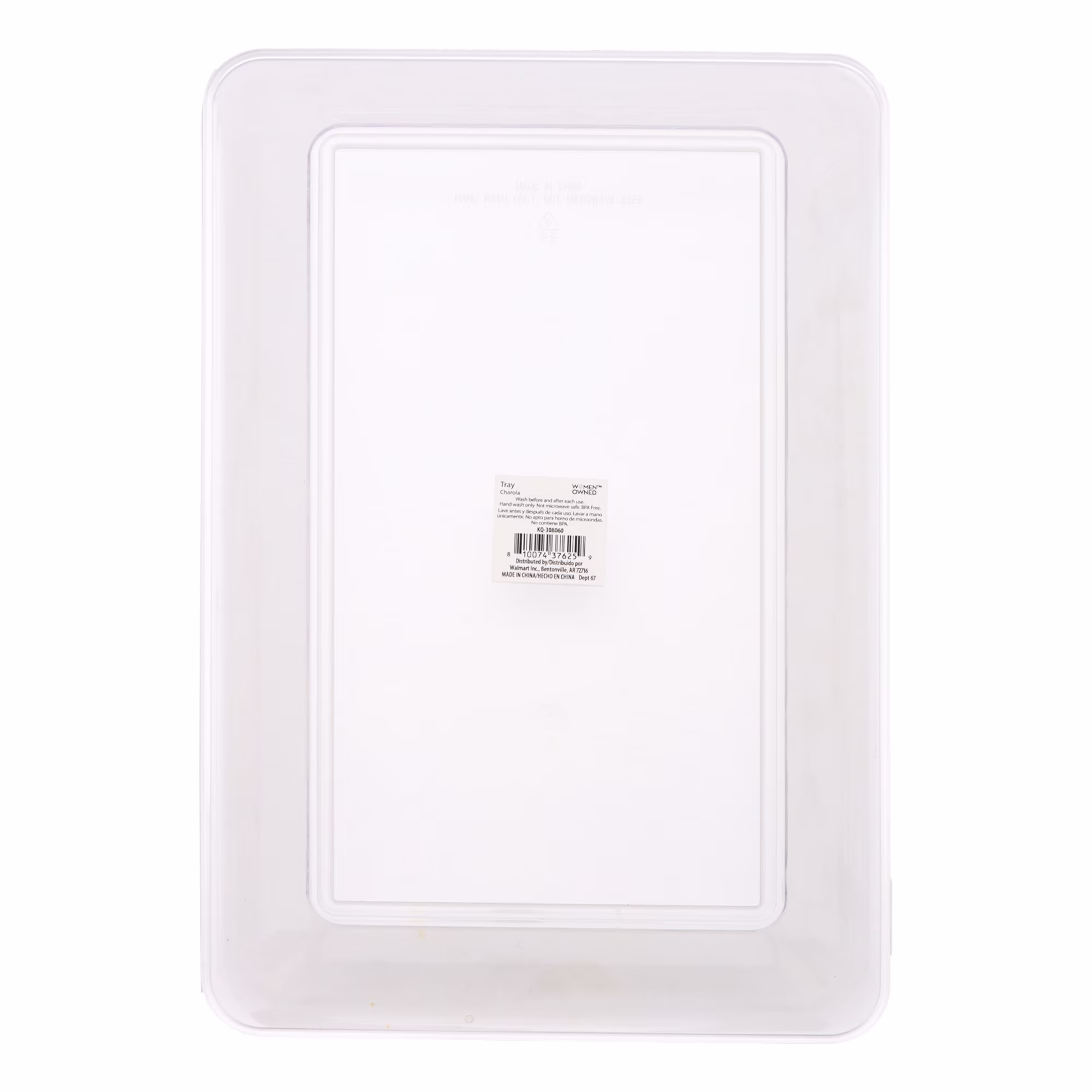 14 IN Clear Rectangular Plastic Food Tray, by Way To Celebrate