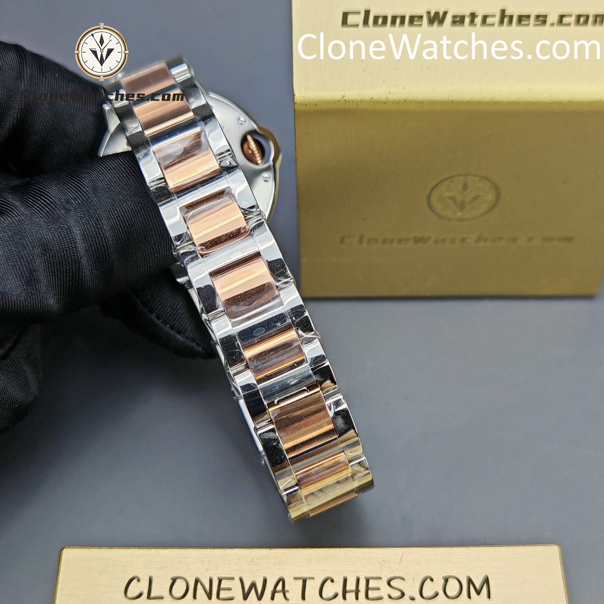 Cartier Super Clone Watches 1:1 Ballon Bleu de W2BB0037 Silver Dial Gold Bezel 33mm