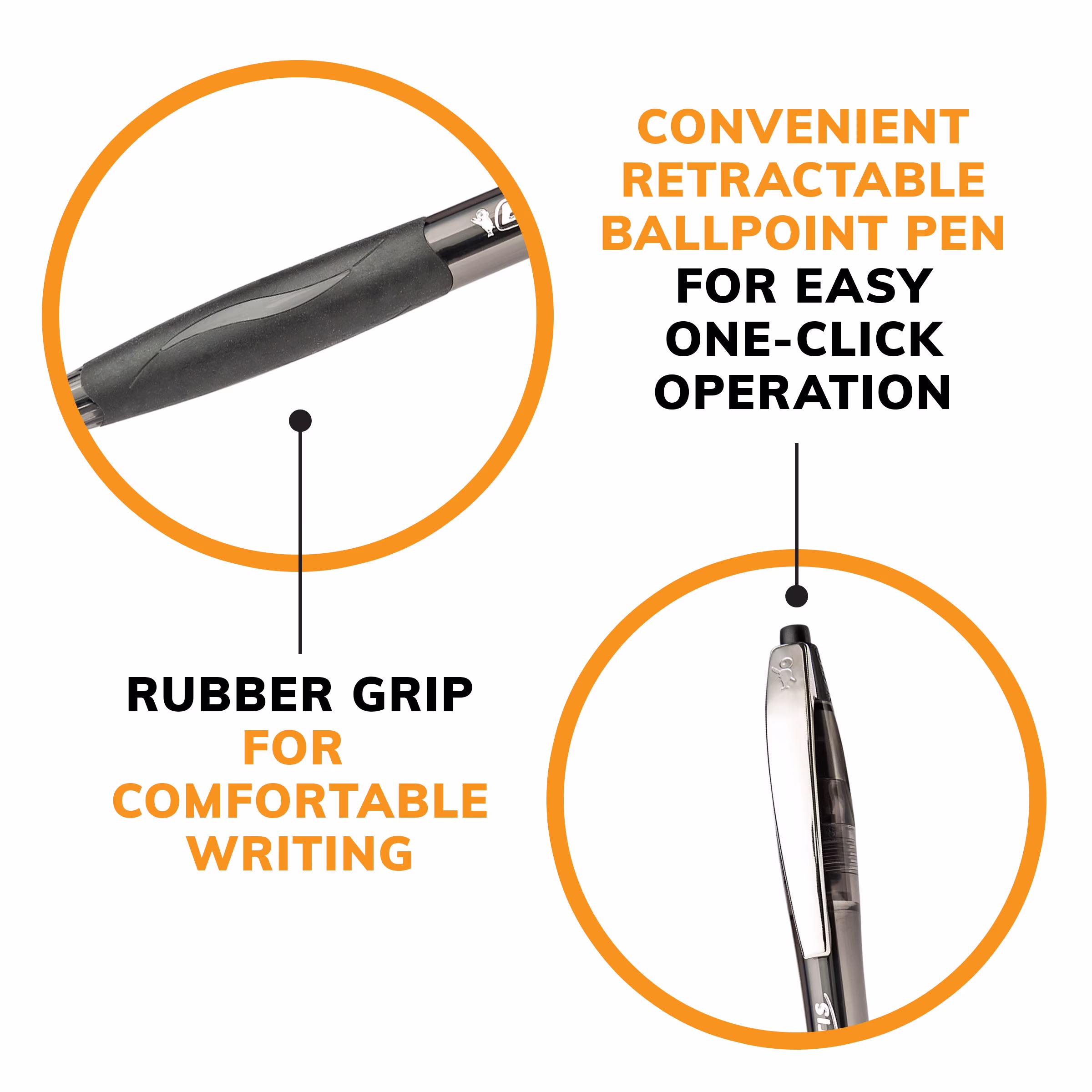 BIC Glide Ballpoint Pen, Medium Point, 1.0 mm, Black Ink, 4 Count