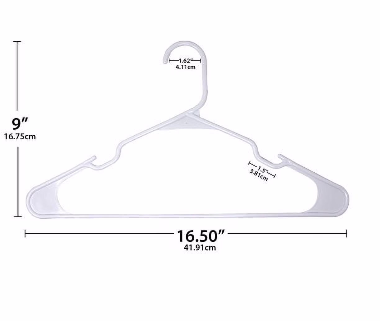 Mainstays Plastic Clothes Hangers, White, 50-Count