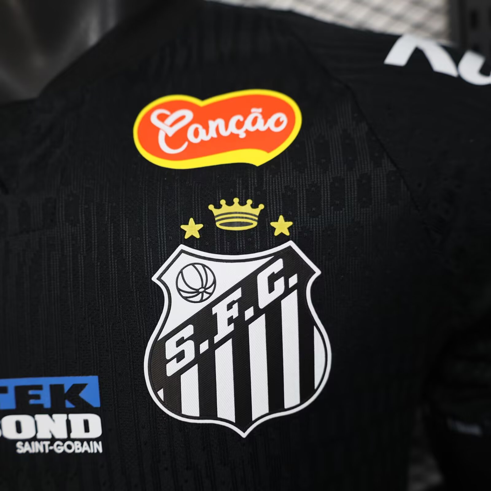 25-26 Santos home black jersey with advertising - player version
